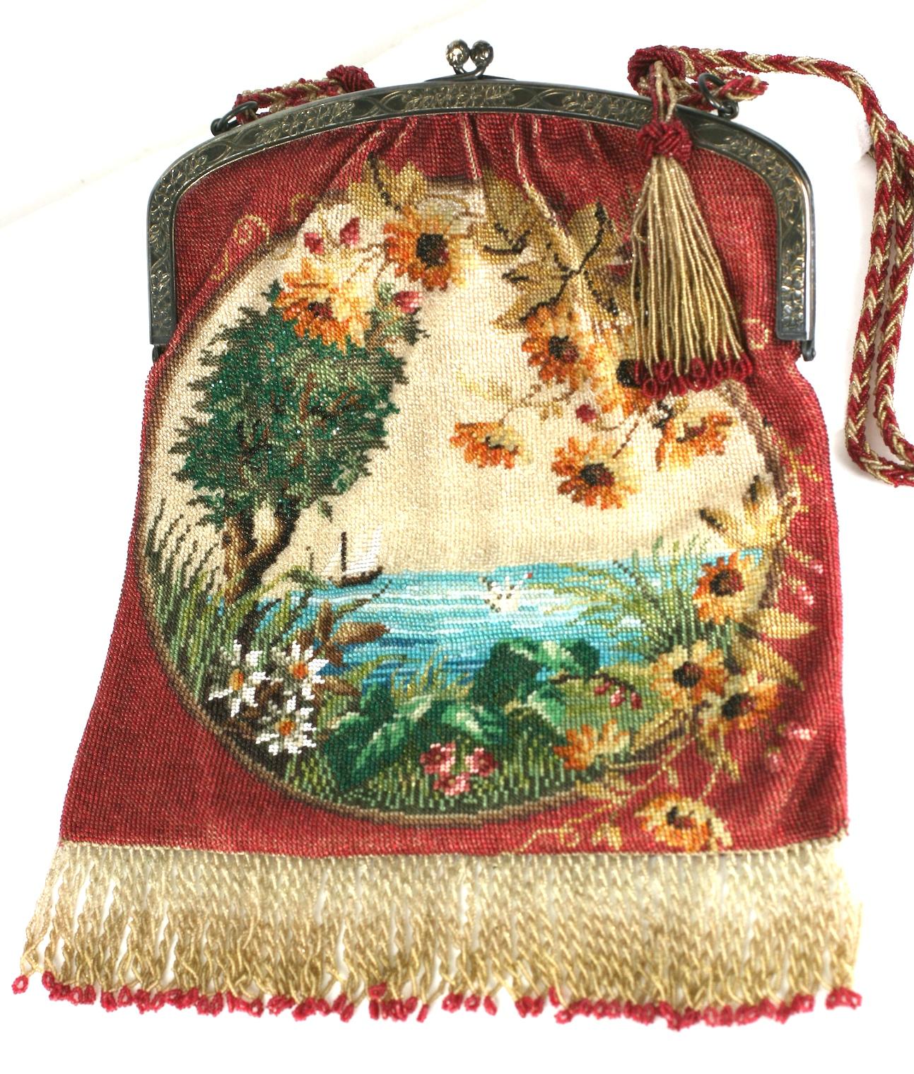antique micro beaded purse