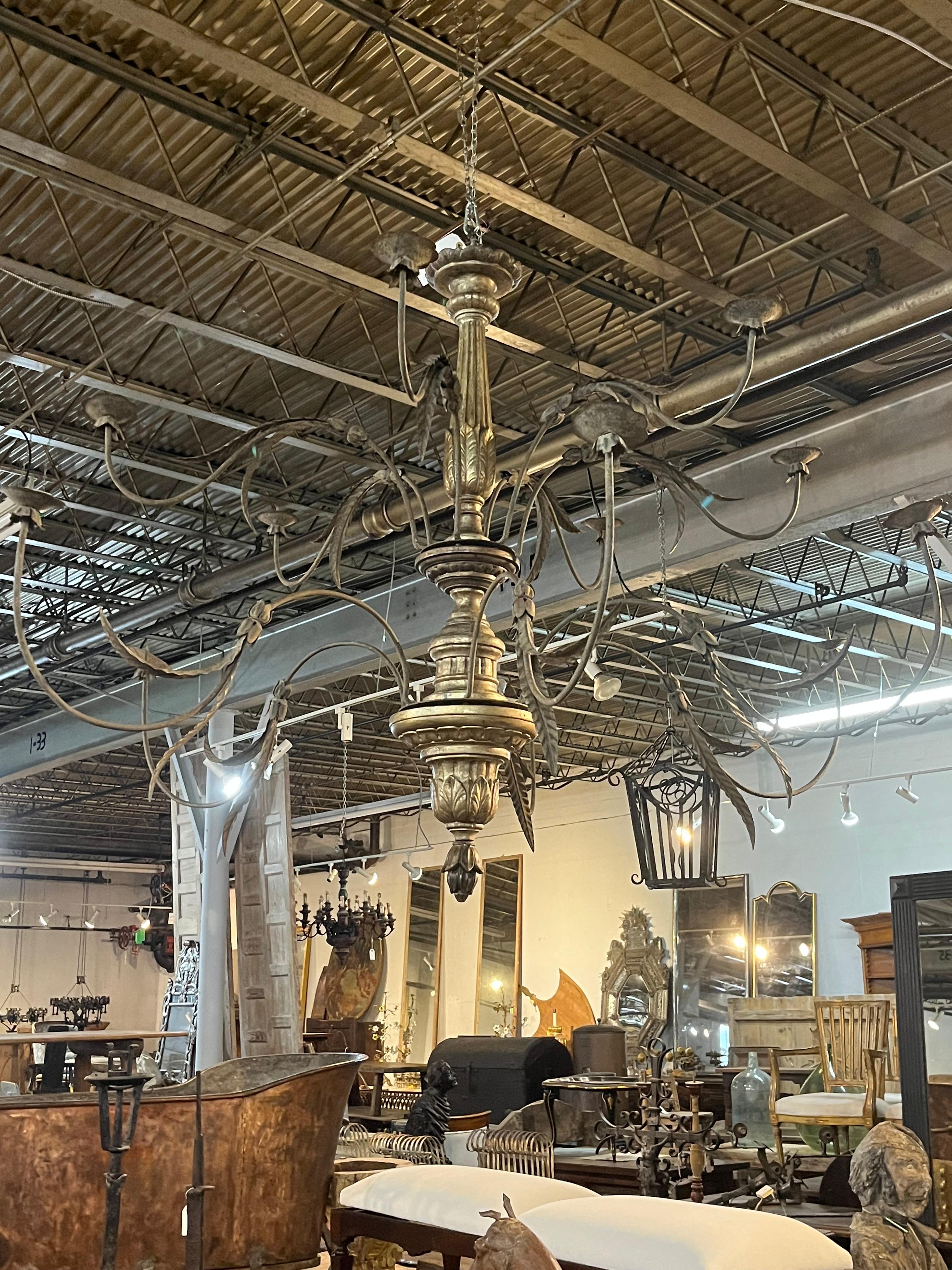 Iron Exceptional Mid-18th Century 2-Tiered Italian Chandelier For Sale