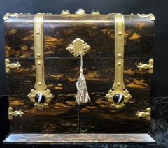 Exceptional Mid-19th Century Jeweled, Brass & Mahogany Tantalus