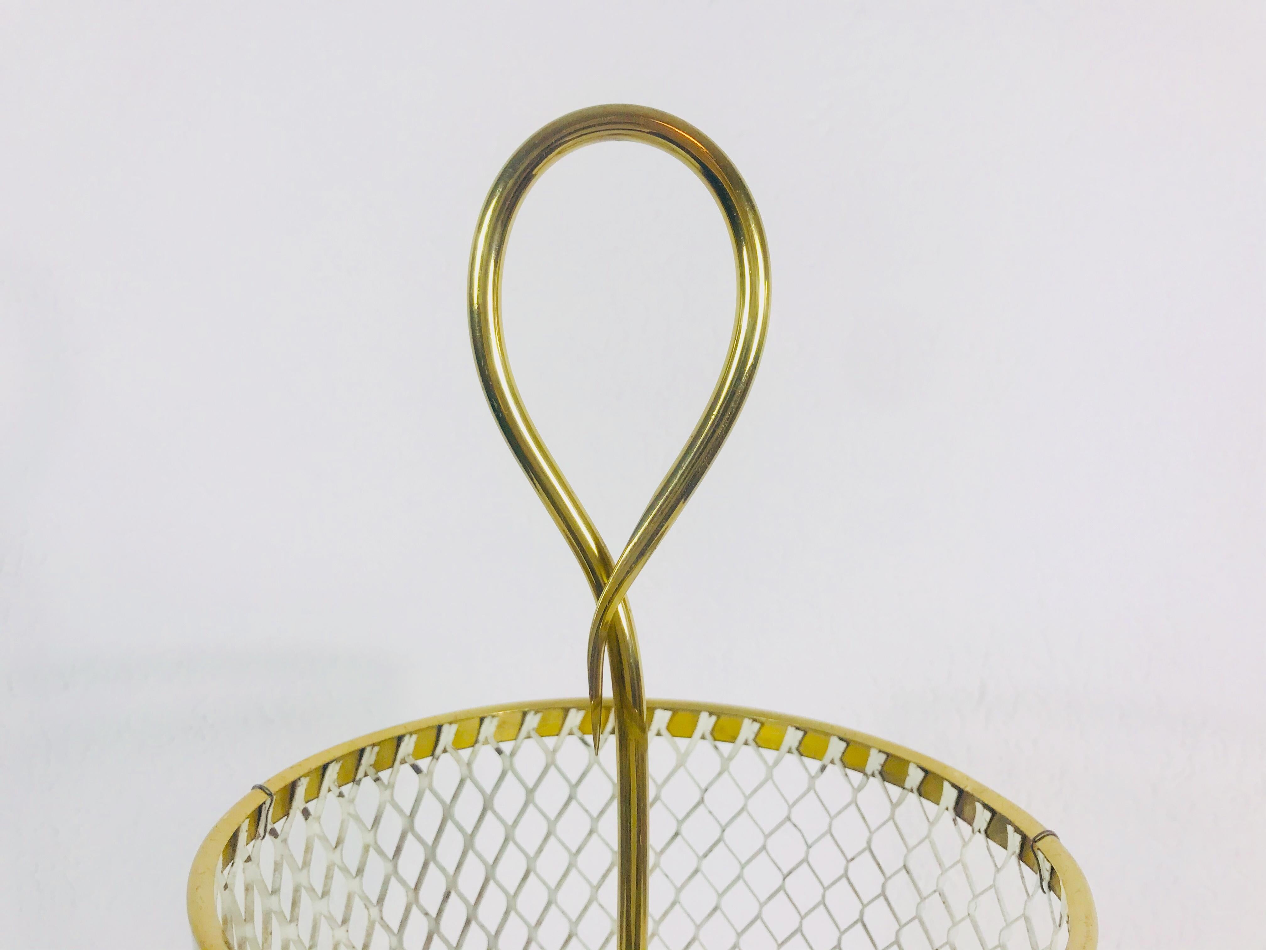 Aluminum Exceptional Midcentury Brass and Aluminium Umbrella Stand, Germany, 1960s For Sale