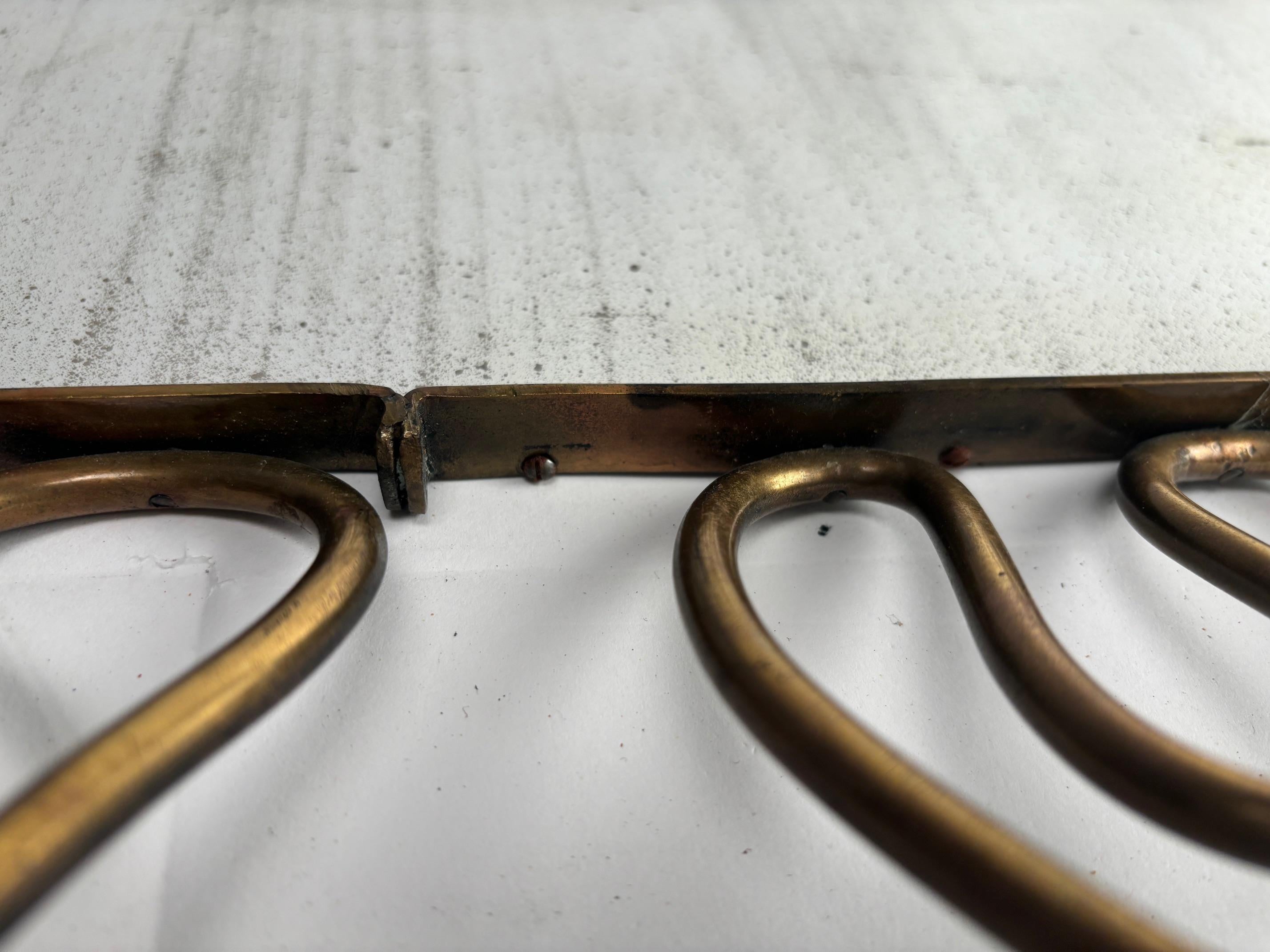 Exceptionnel miroir en laiton du milieu du siècle dernier, style Gio Ponti, Italie en vente 1