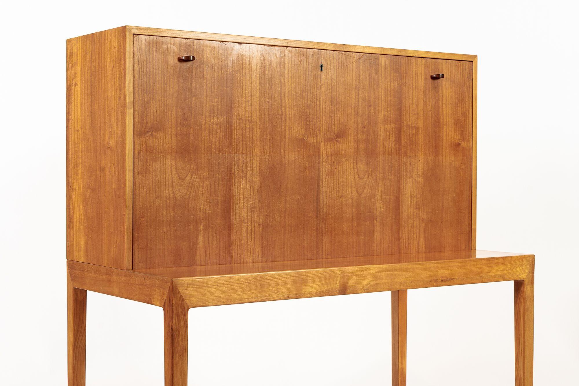 Exceptional Mid Century Danish Drop-Front Secretary Desk & Wall Shelf by Ditzel 7