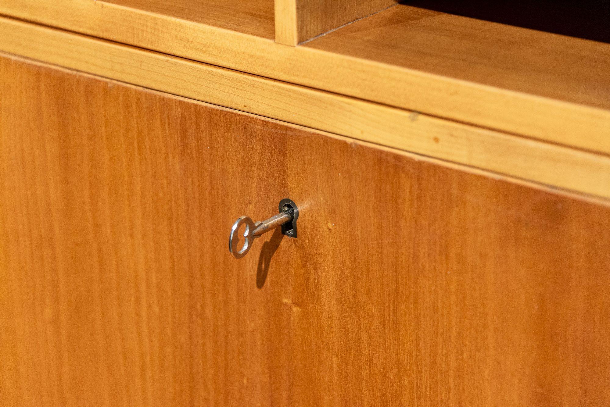 Exceptional Mid Century Danish Drop-Front Secretary Desk & Wall Shelf by Ditzel 13