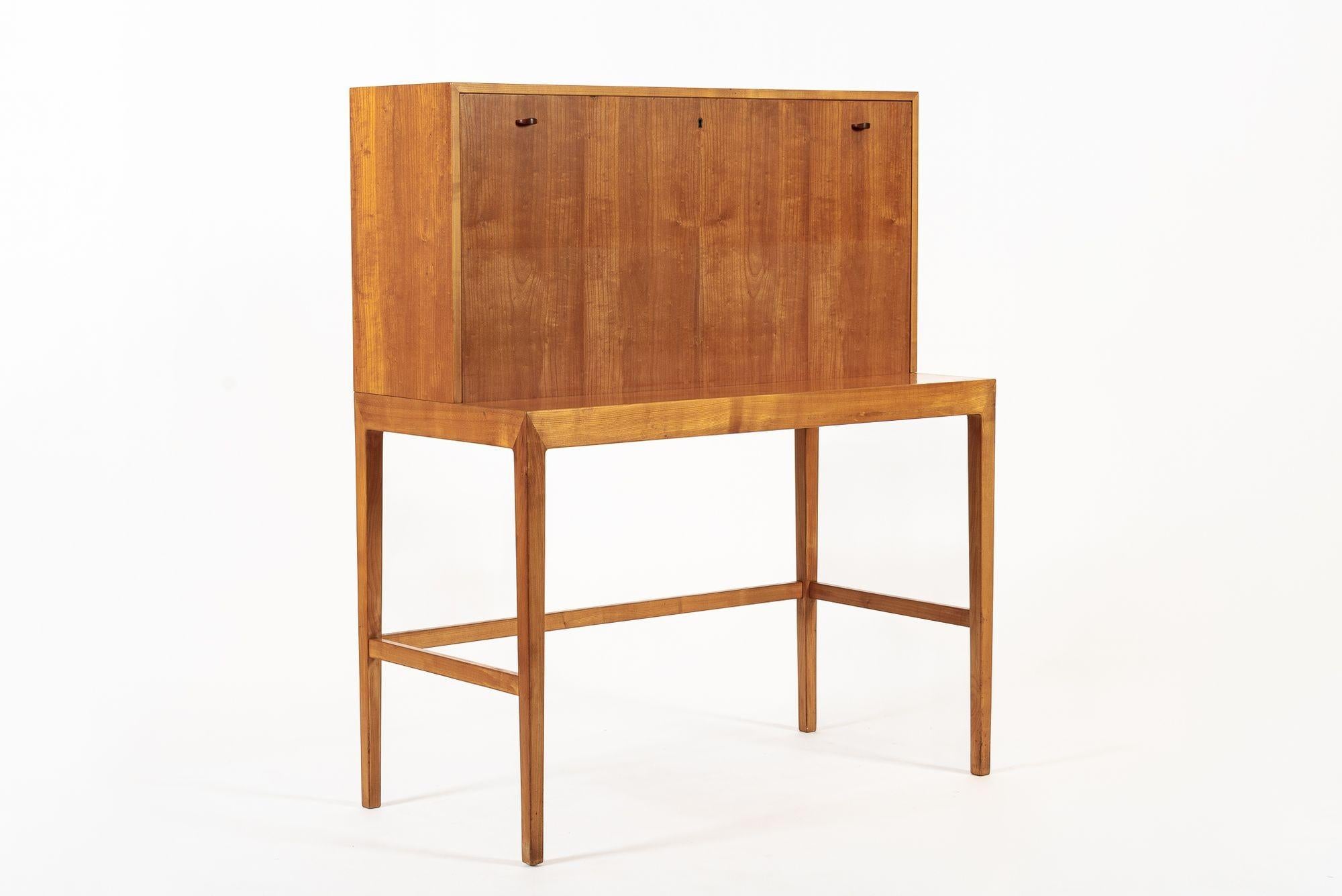 Mid-Century Modern Exceptional Mid Century Danish Drop-Front Secretary Desk & Wall Shelf by Ditzel