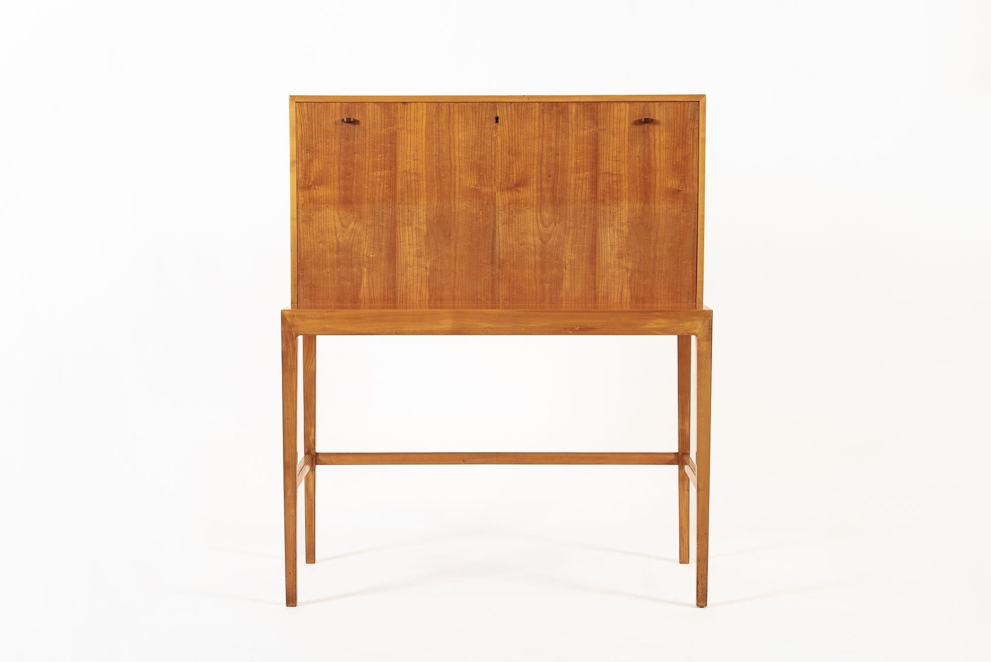 Exceptional Mid Century Danish Drop-Front Secretary Desk & Wall Shelf by Ditzel In Good Condition In Detroit, MI