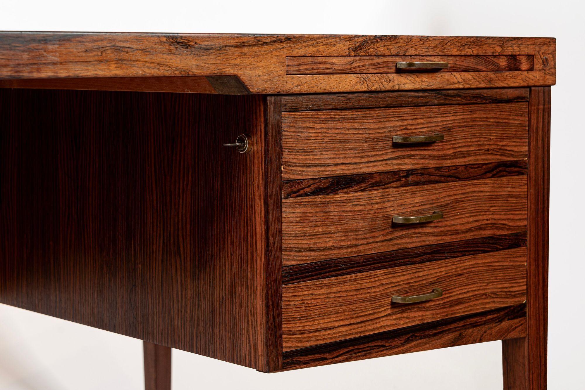 Exceptional Mid Century Danish Large Rosewood Executive Desk For Sale 4