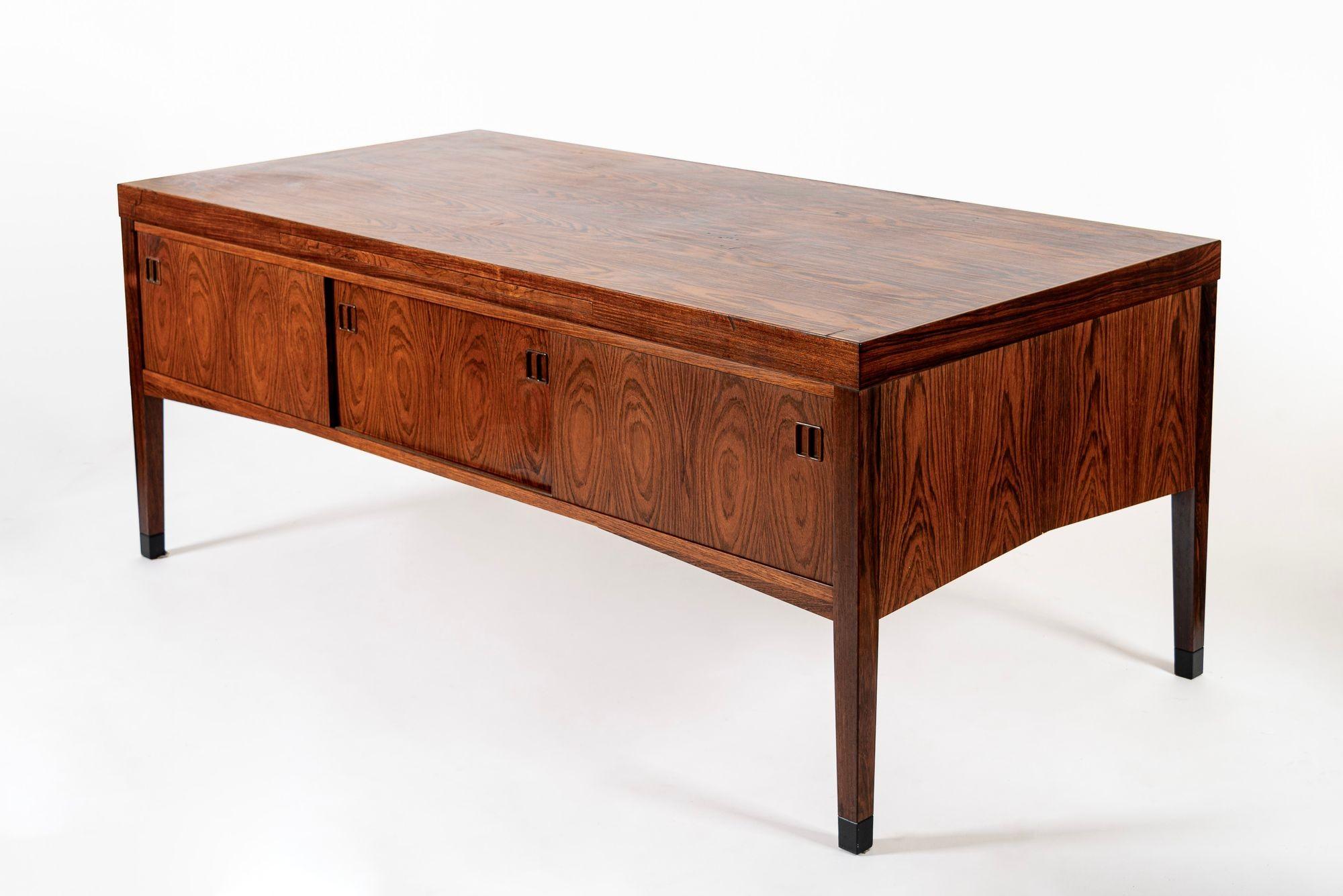 Exceptional Mid Century Danish Large Rosewood Executive Desk For Sale 5