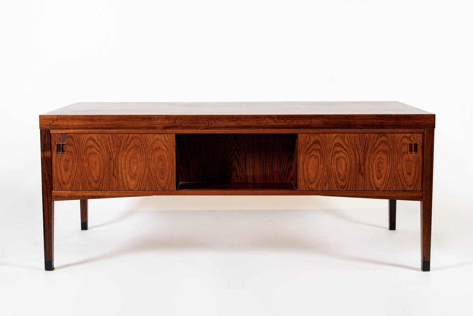Exceptional Mid Century Danish Large Rosewood Executive Desk For Sale 7