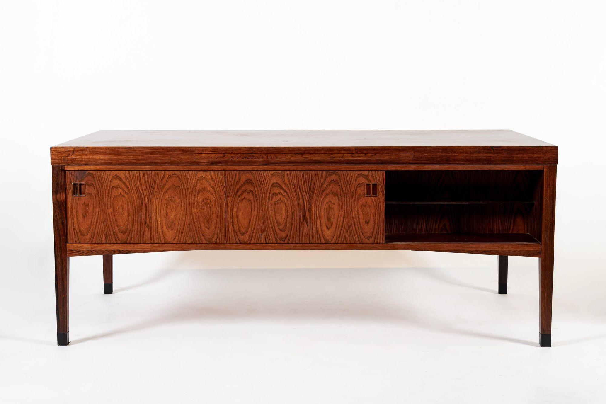 Exceptional Mid Century Danish Large Rosewood Executive Desk For Sale 8