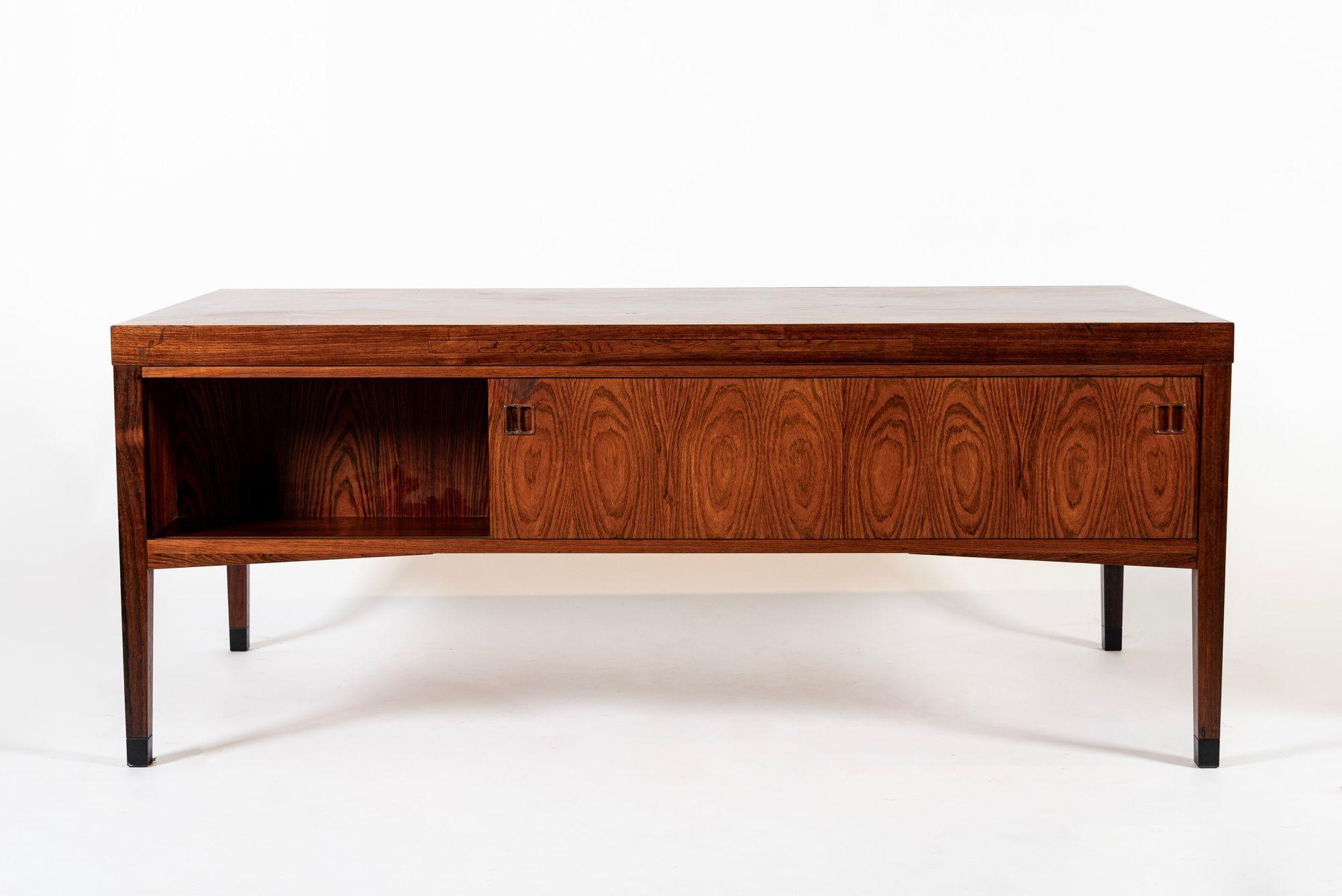 Exceptional Mid Century Danish Large Rosewood Executive Desk For Sale 9
