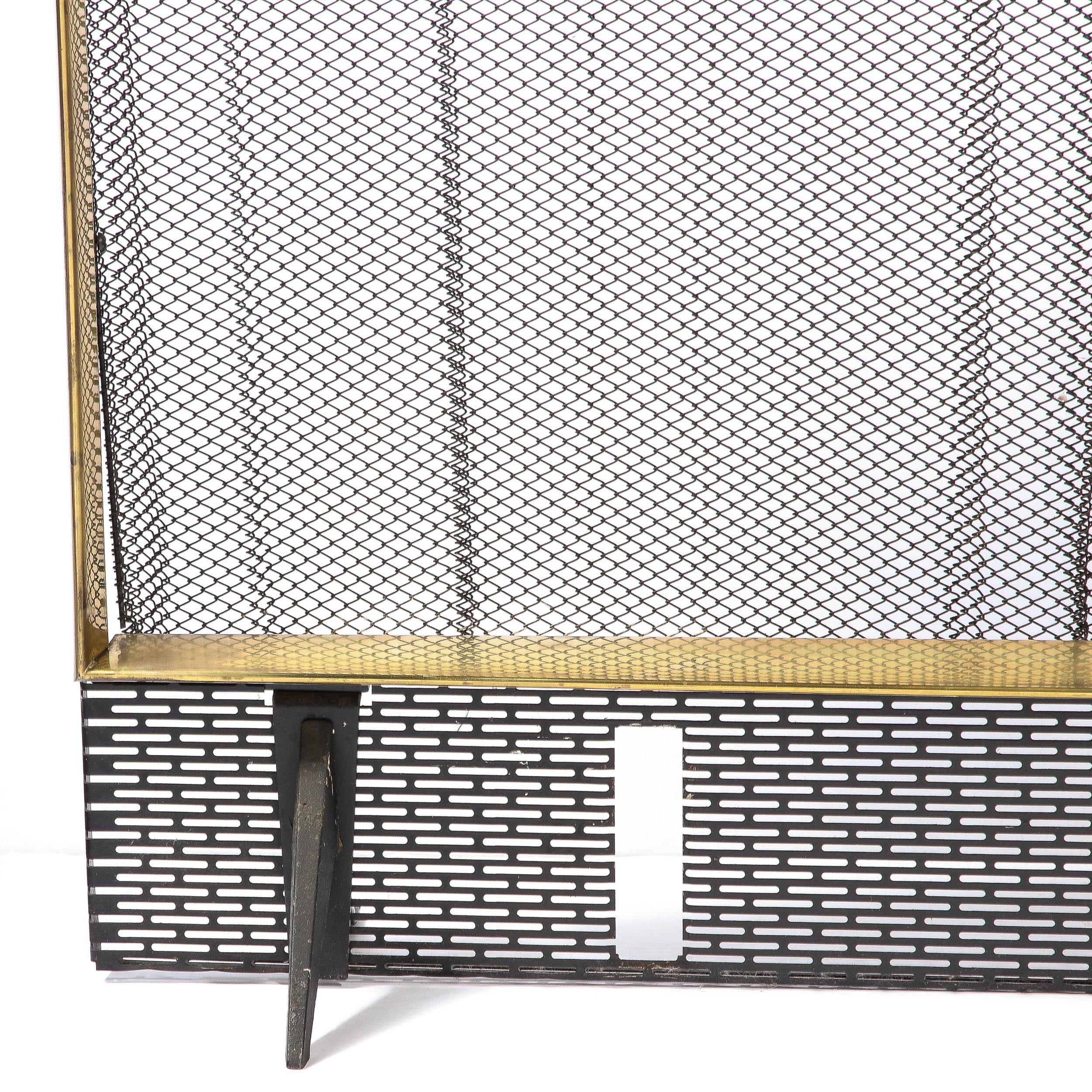 Brass Exceptional Midcentury Fire Screen by Donald Deskey for Bennett