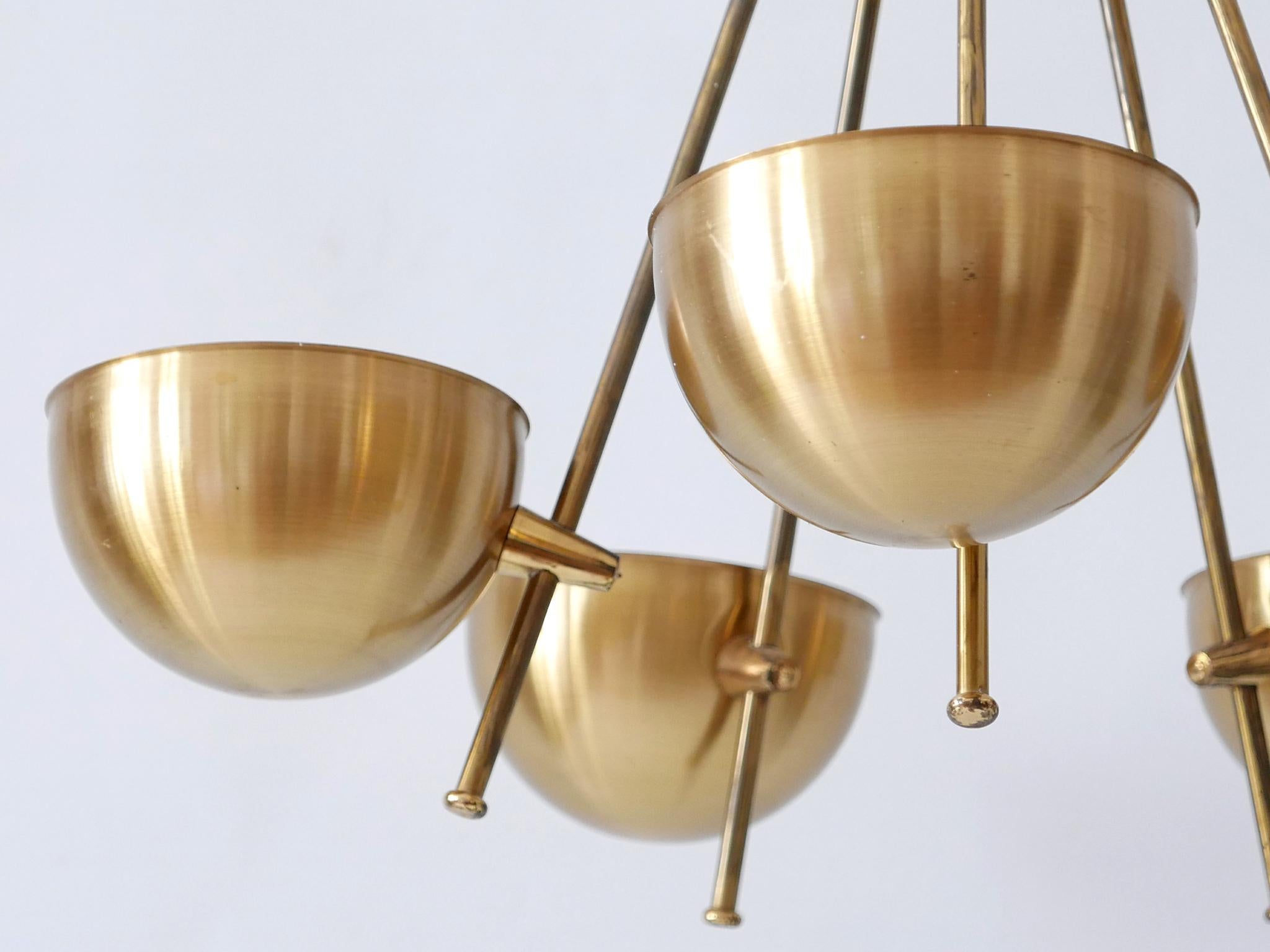 Exceptional Mid-Century Five-Flamed Chandelier or Pendant Lamp Sweden 1950s For Sale 7
