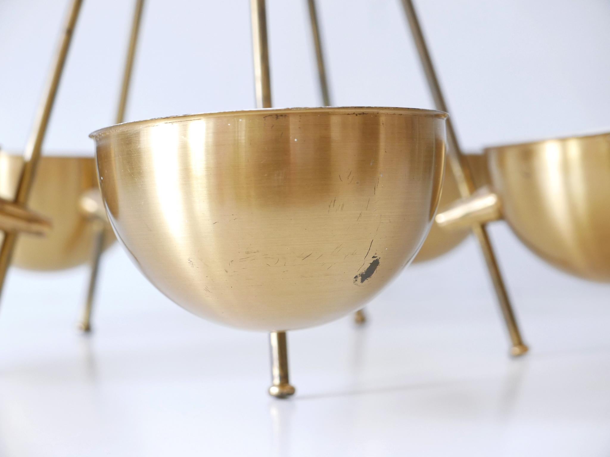 Exceptional Mid-Century Five-Flamed Chandelier or Pendant Lamp Sweden 1950s For Sale 9