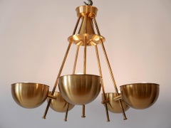 Exceptional Mid-Century Five-Flamed Chandelier or Pendant Lamp Sweden 1950s
