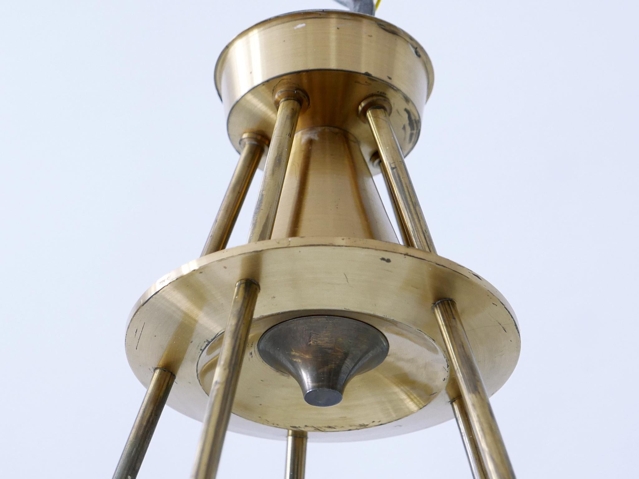 Exceptional Mid-Century Five-Flamed Chandelier or Pendant Lamp Sweden 1950s For Sale 13