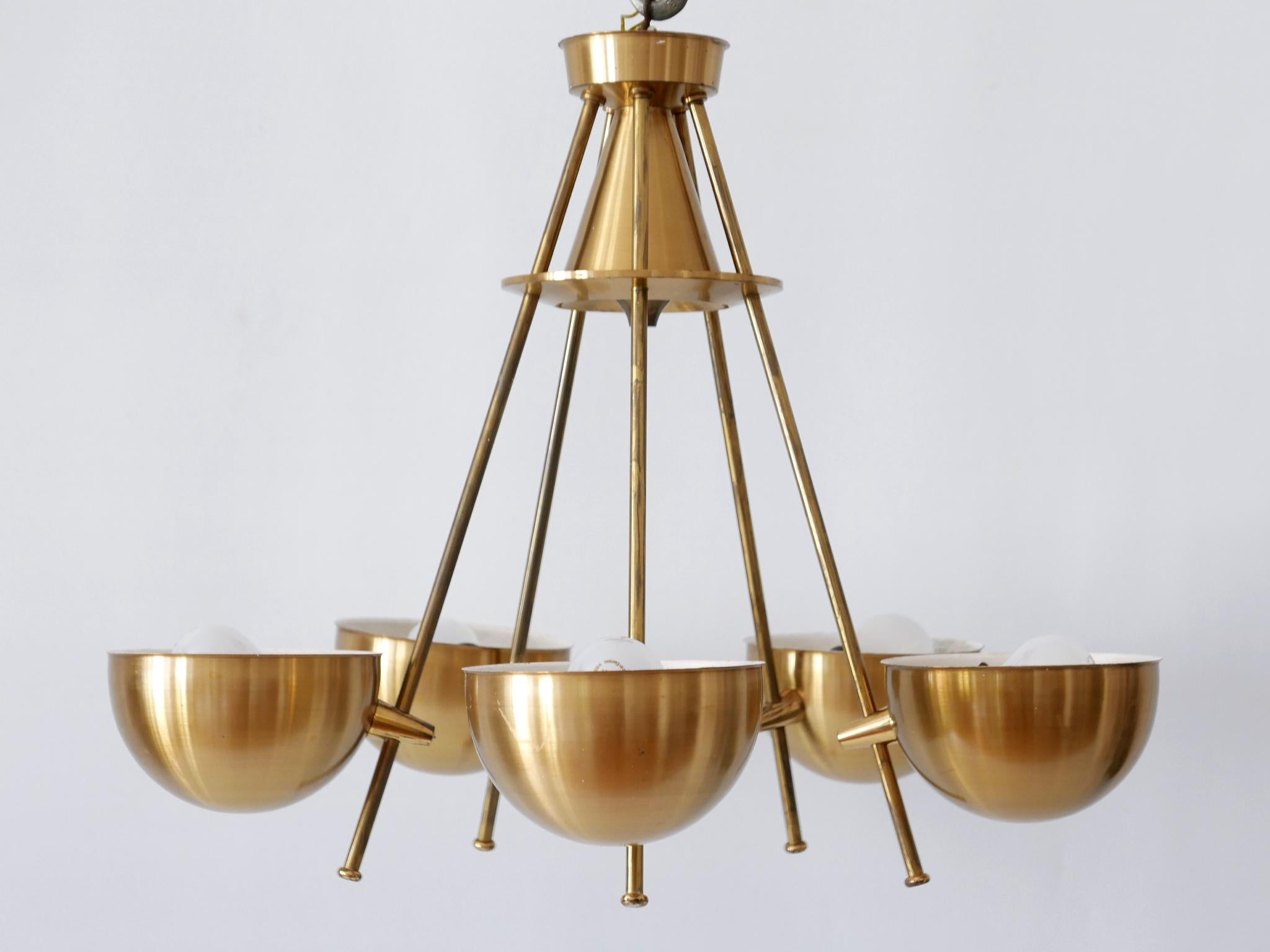 Mid-Century Modern Exceptional Mid-Century Five-Flamed Chandelier or Pendant Lamp Sweden 1950s For Sale