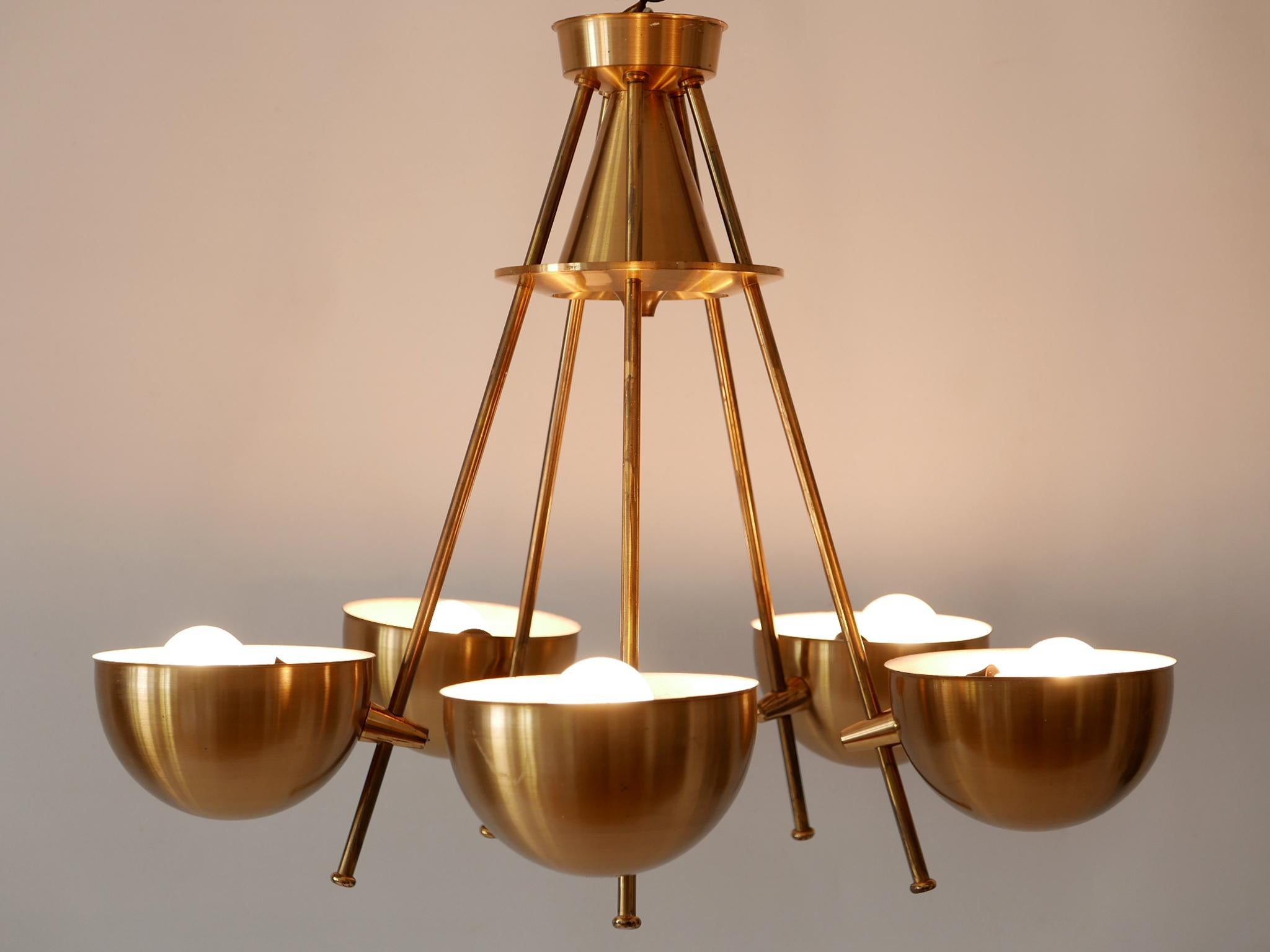 Swedish Exceptional Mid-Century Five-Flamed Chandelier or Pendant Lamp Sweden 1950s For Sale
