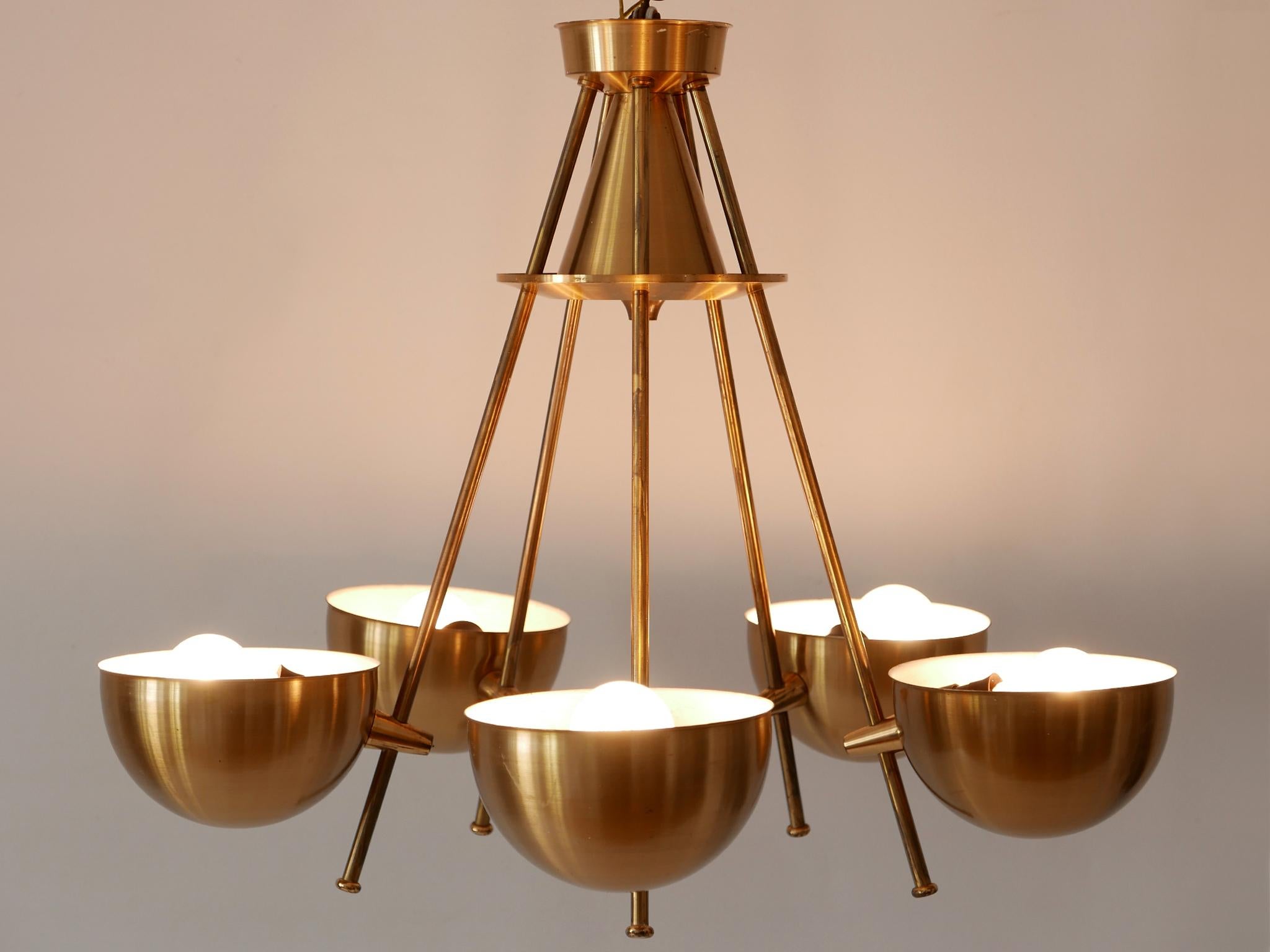 Mid-20th Century Exceptional Mid-Century Five-Flamed Chandelier or Pendant Lamp Sweden 1950s For Sale