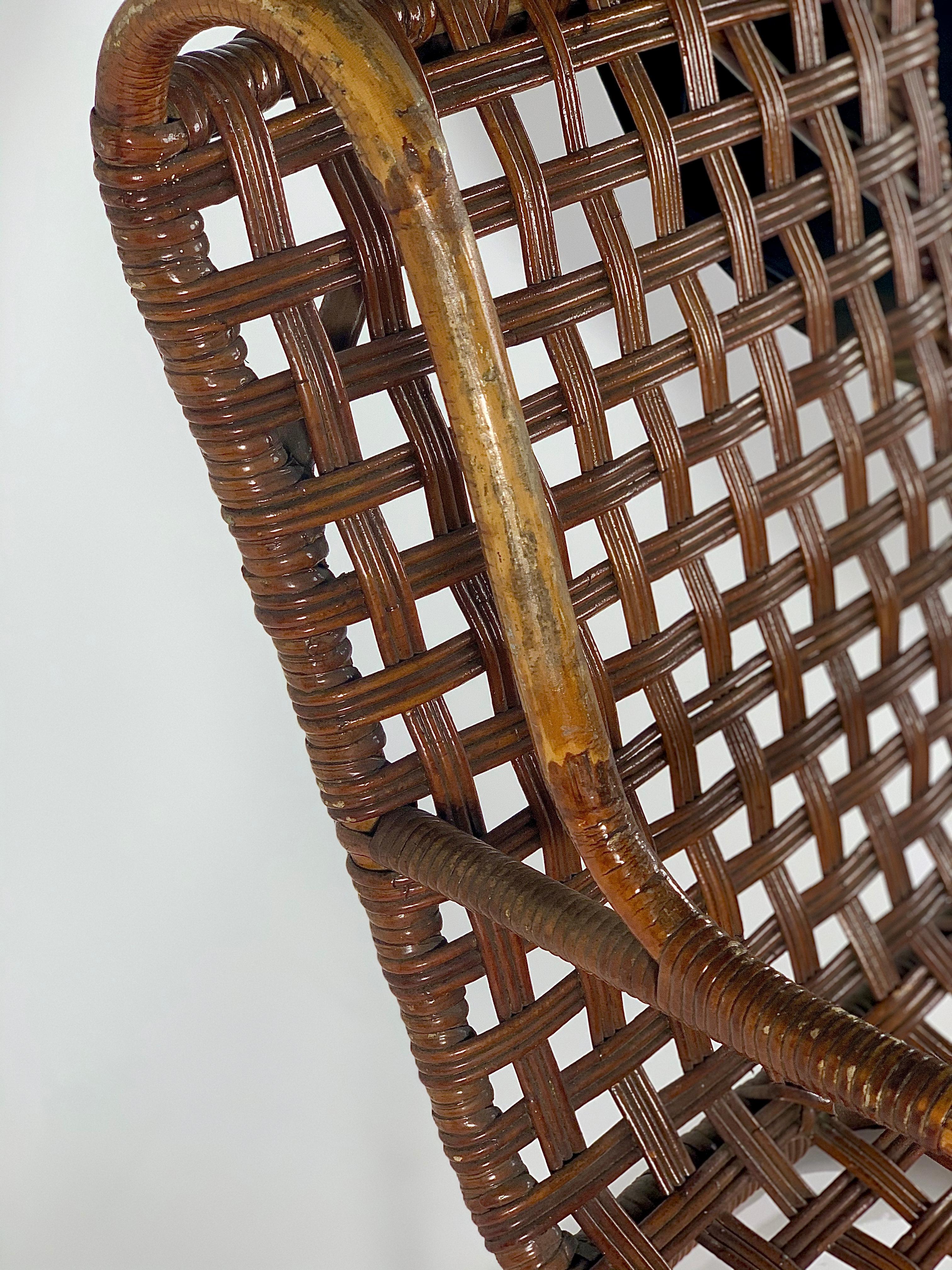Exceptional Midcentury French Rattan Chair 1
