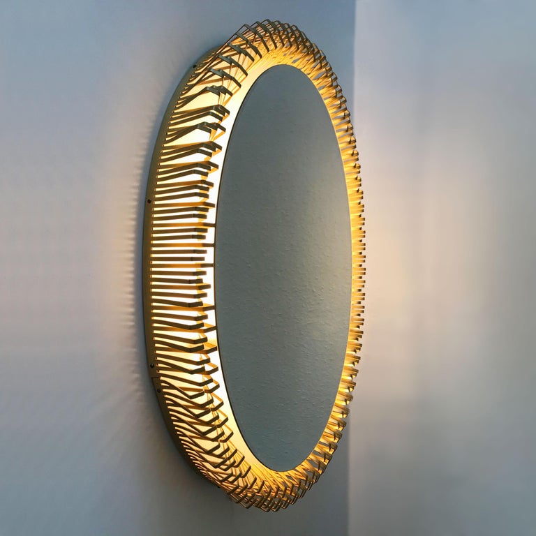 Exceptional Mid-Century Modern Backlit Wall Mirror by Schöninger, 1950s
