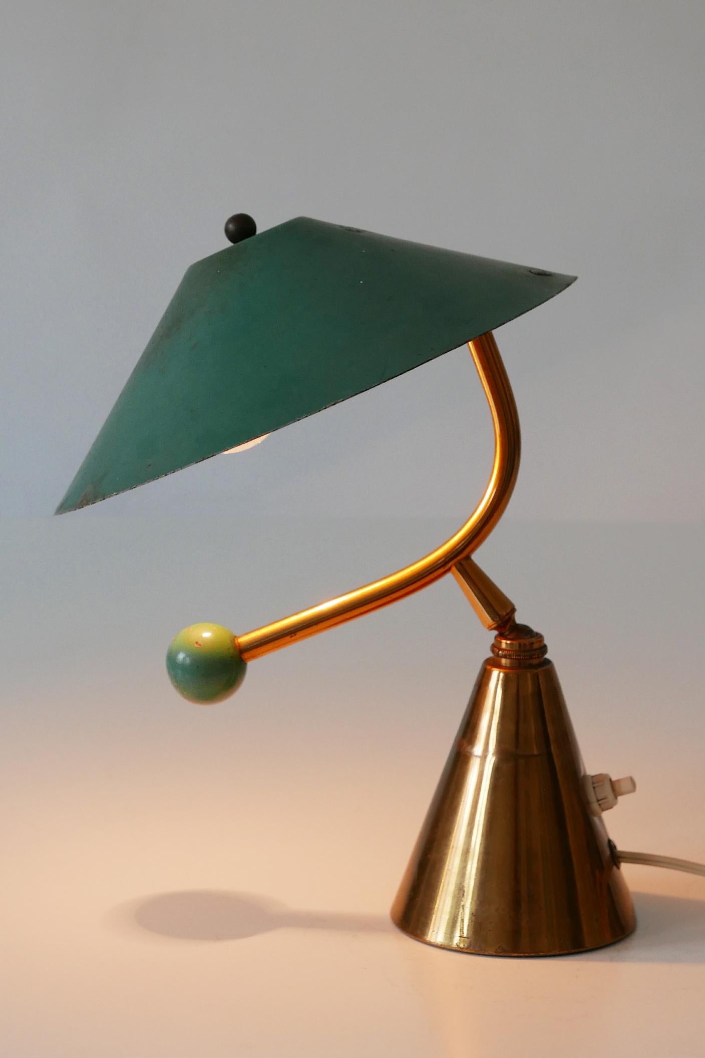 Exceptional Mid-Century Modern Brass Table Lamp, 1950s, France 6