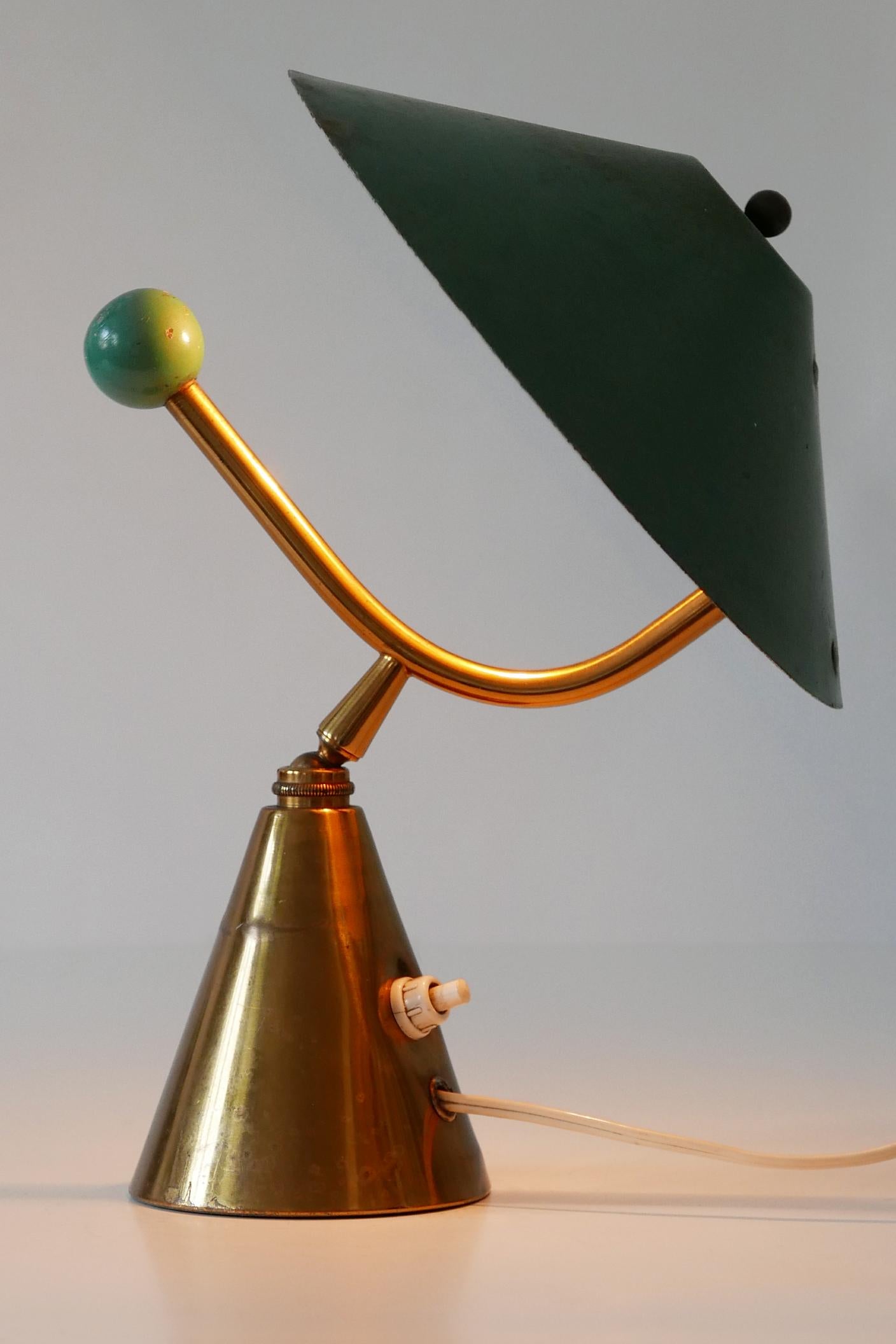 Exceptional Mid-Century Modern Brass Table Lamp, 1950s, France 8