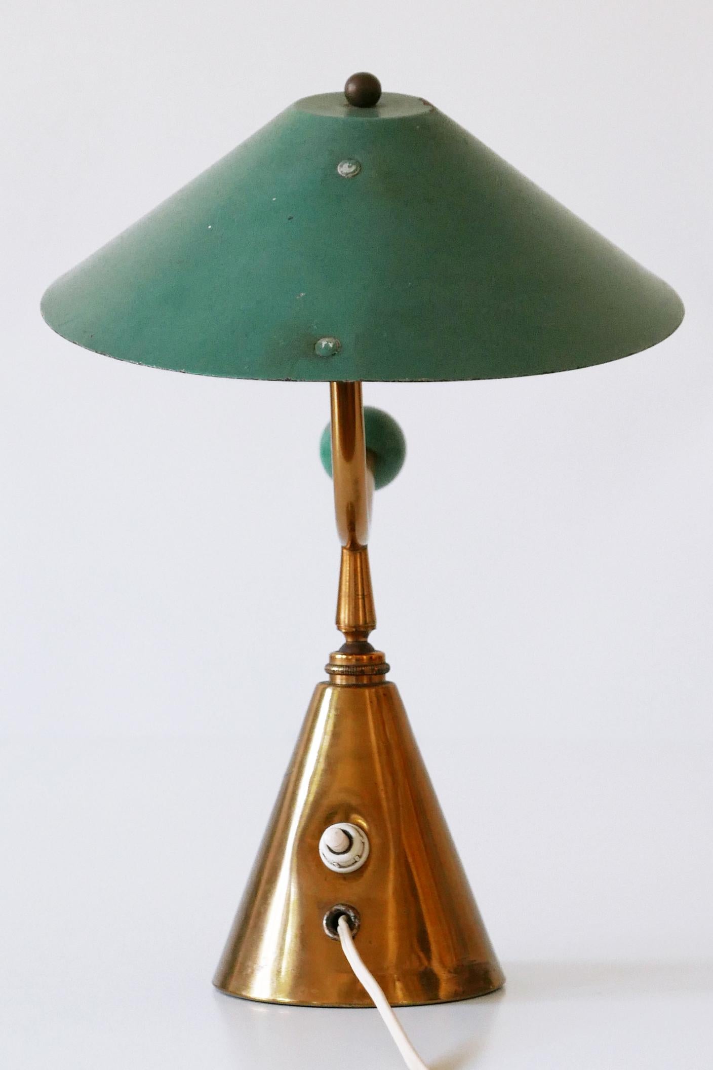 Exceptional Mid-Century Modern Brass Table Lamp, 1950s, France 14
