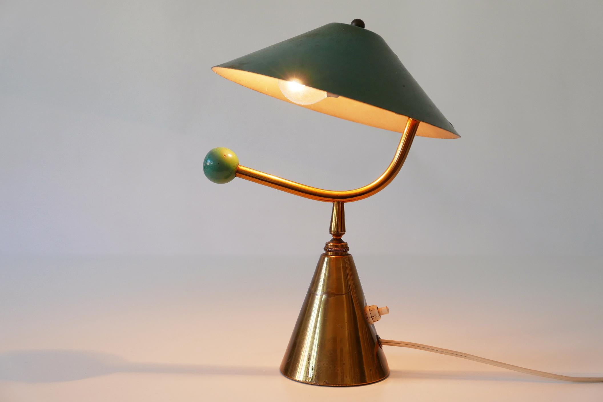 Exceptional Mid-Century Modern Brass Table Lamp, 1950s, France 1