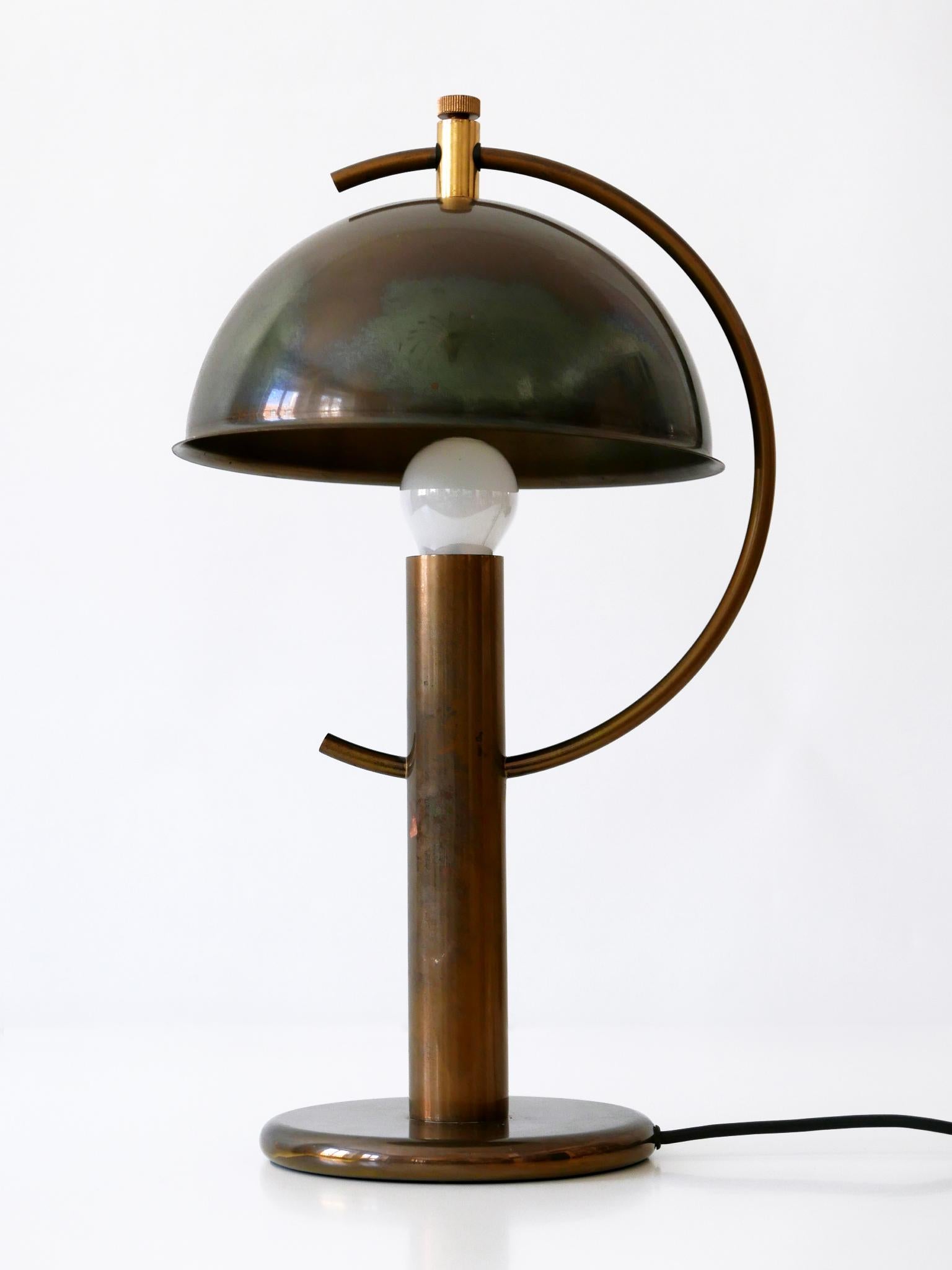 Exceptional Mid-Century Modern Brass Table Lamp by Florian Schulz Germany 1970s 6