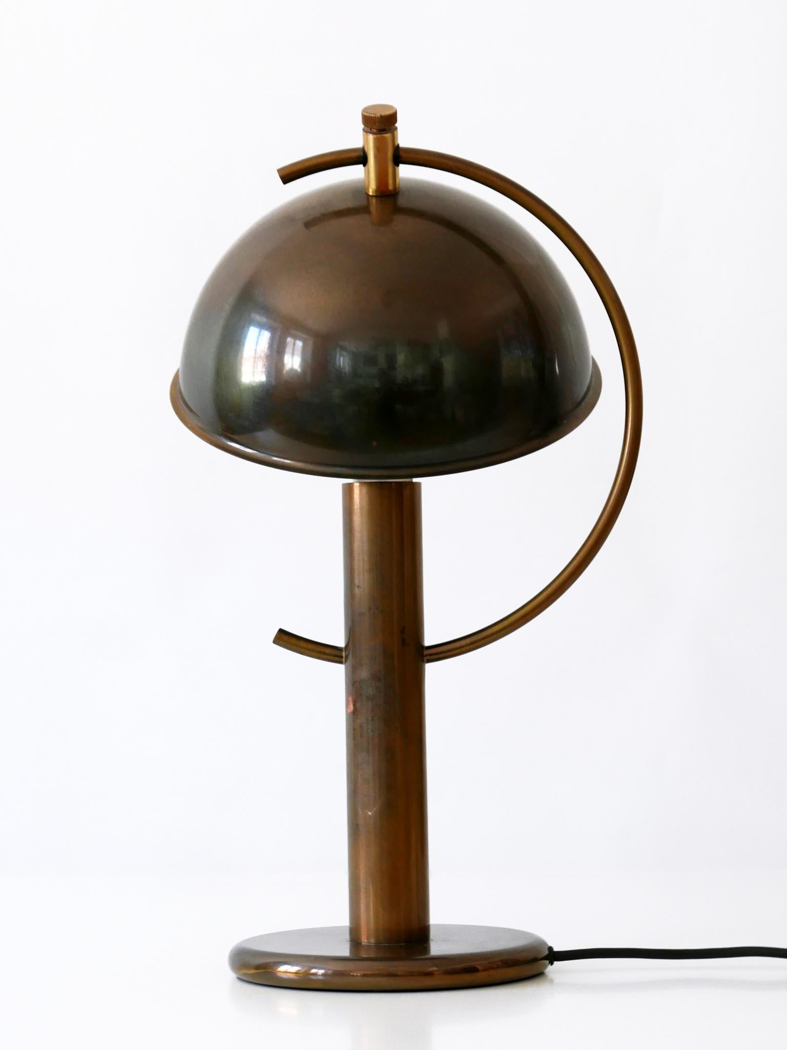 Exceptional Mid-Century Modern Brass Table Lamp by Florian Schulz Germany 1970s 8