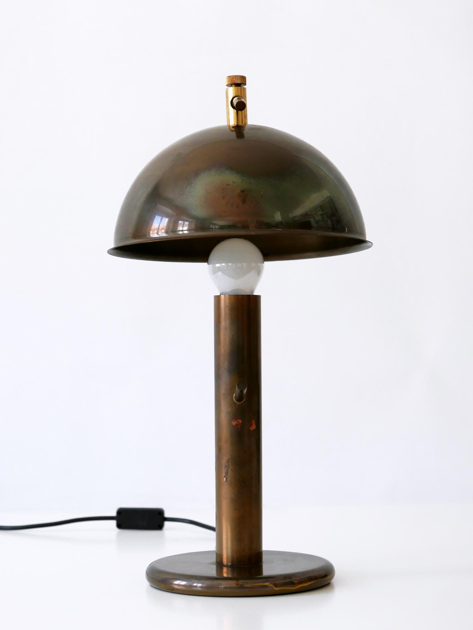 Exceptional Mid-Century Modern Brass Table Lamp by Florian Schulz Germany 1970s 9