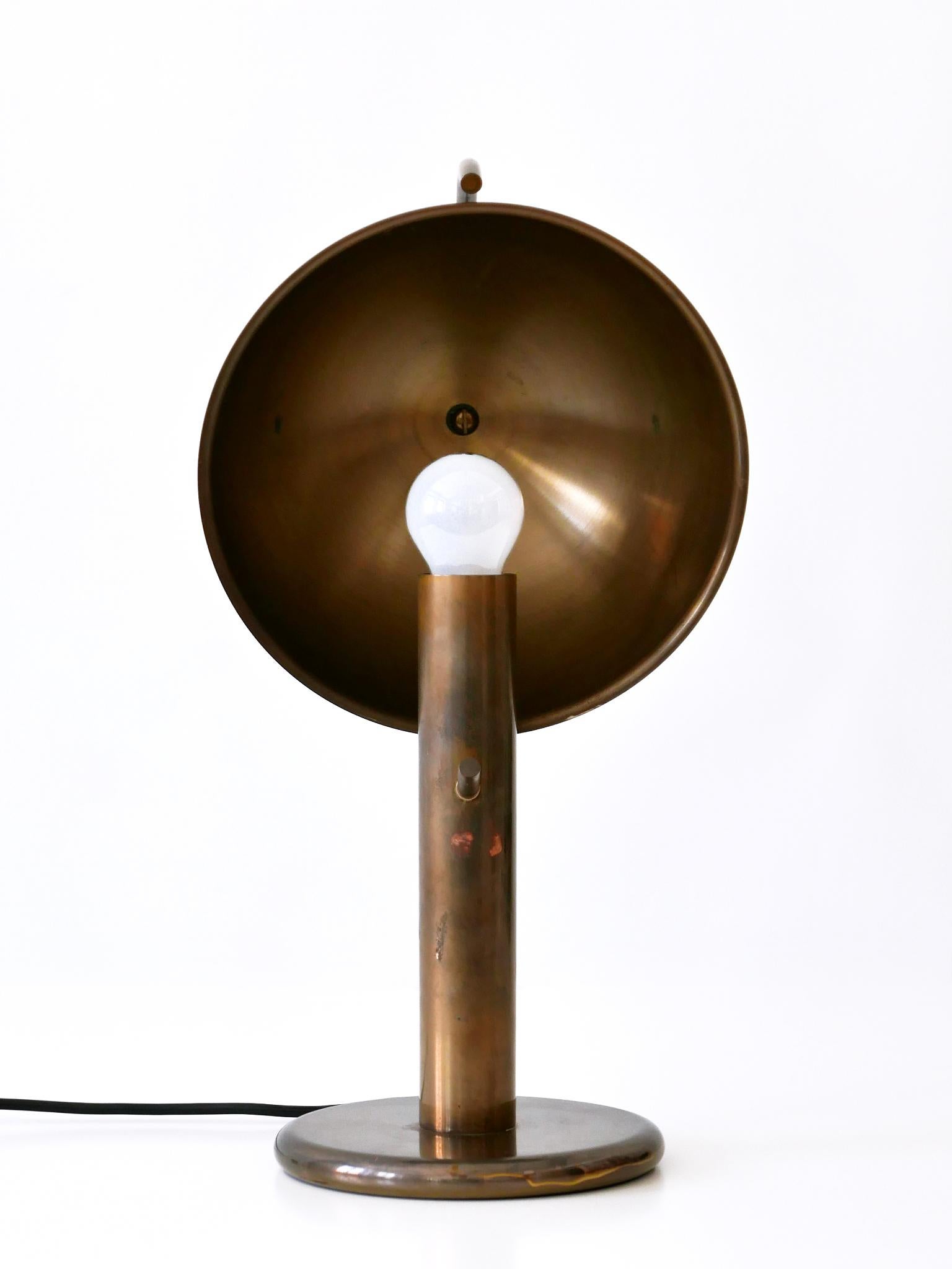 Exceptional Mid-Century Modern Brass Table Lamp by Florian Schulz Germany 1970s 10