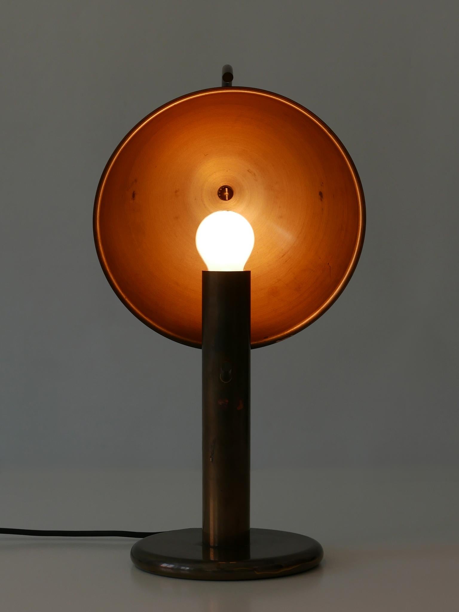 Exceptional Mid-Century Modern Brass Table Lamp by Florian Schulz Germany 1970s 11
