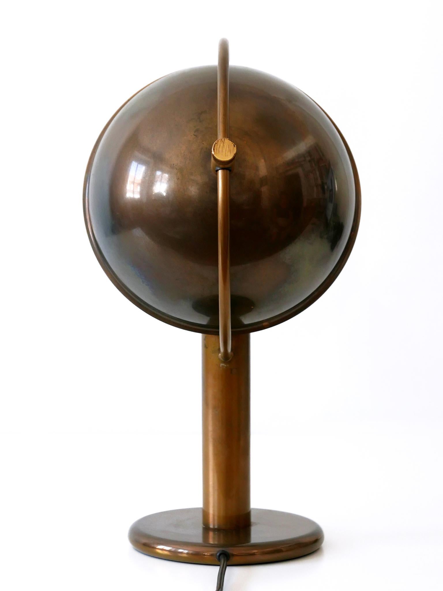 Exceptional Mid-Century Modern Brass Table Lamp by Florian Schulz Germany 1970s 12