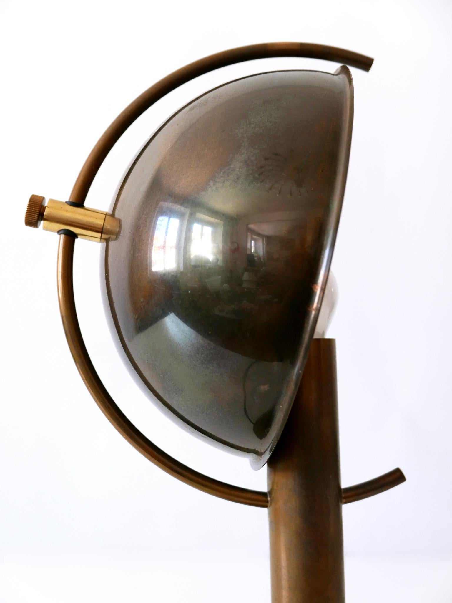 Exceptional Mid-Century Modern Brass Table Lamp by Florian Schulz Germany 1970s 14