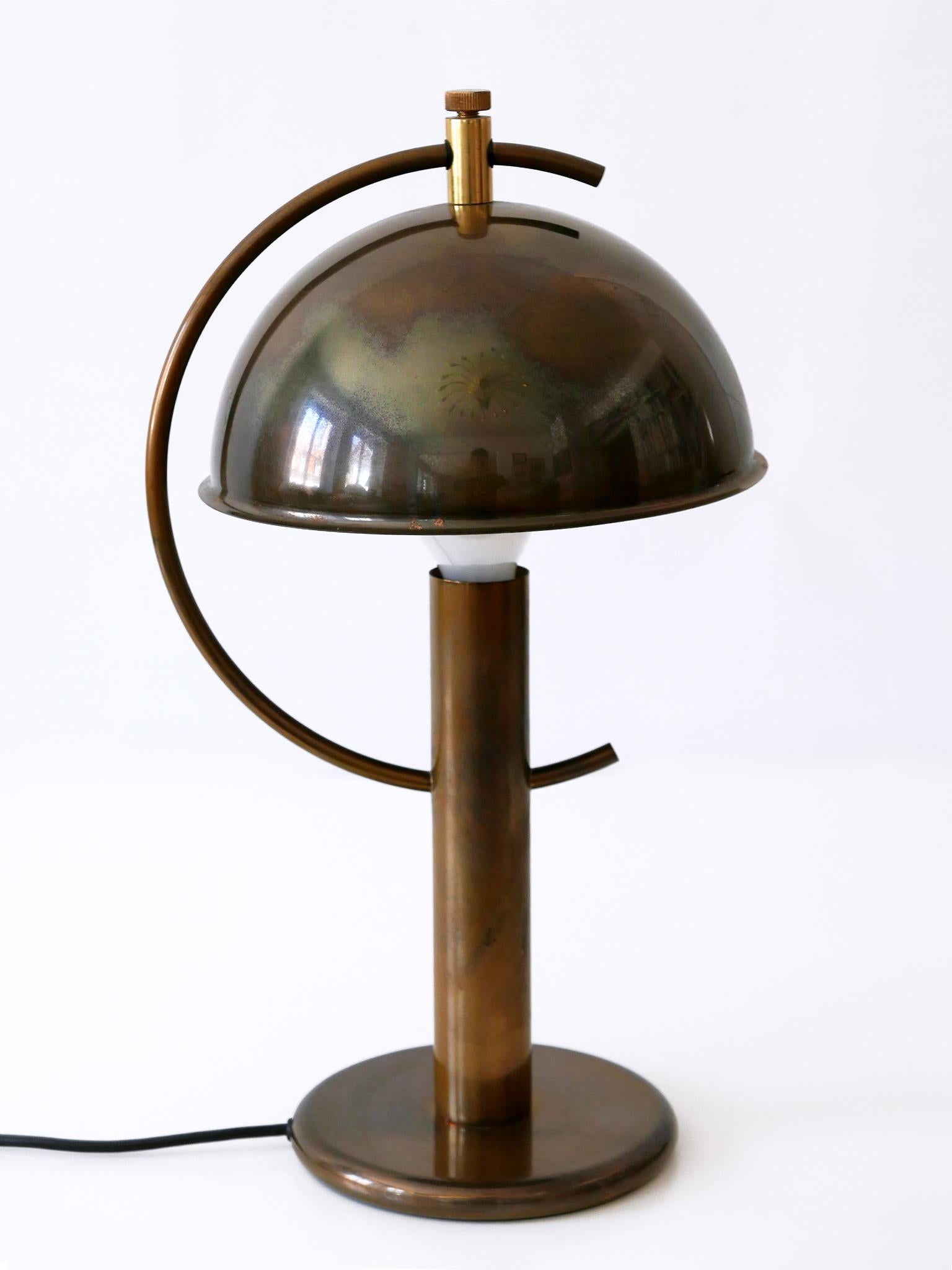 Late 20th Century Exceptional Mid-Century Modern Brass Table Lamp by Florian Schulz Germany 1970s
