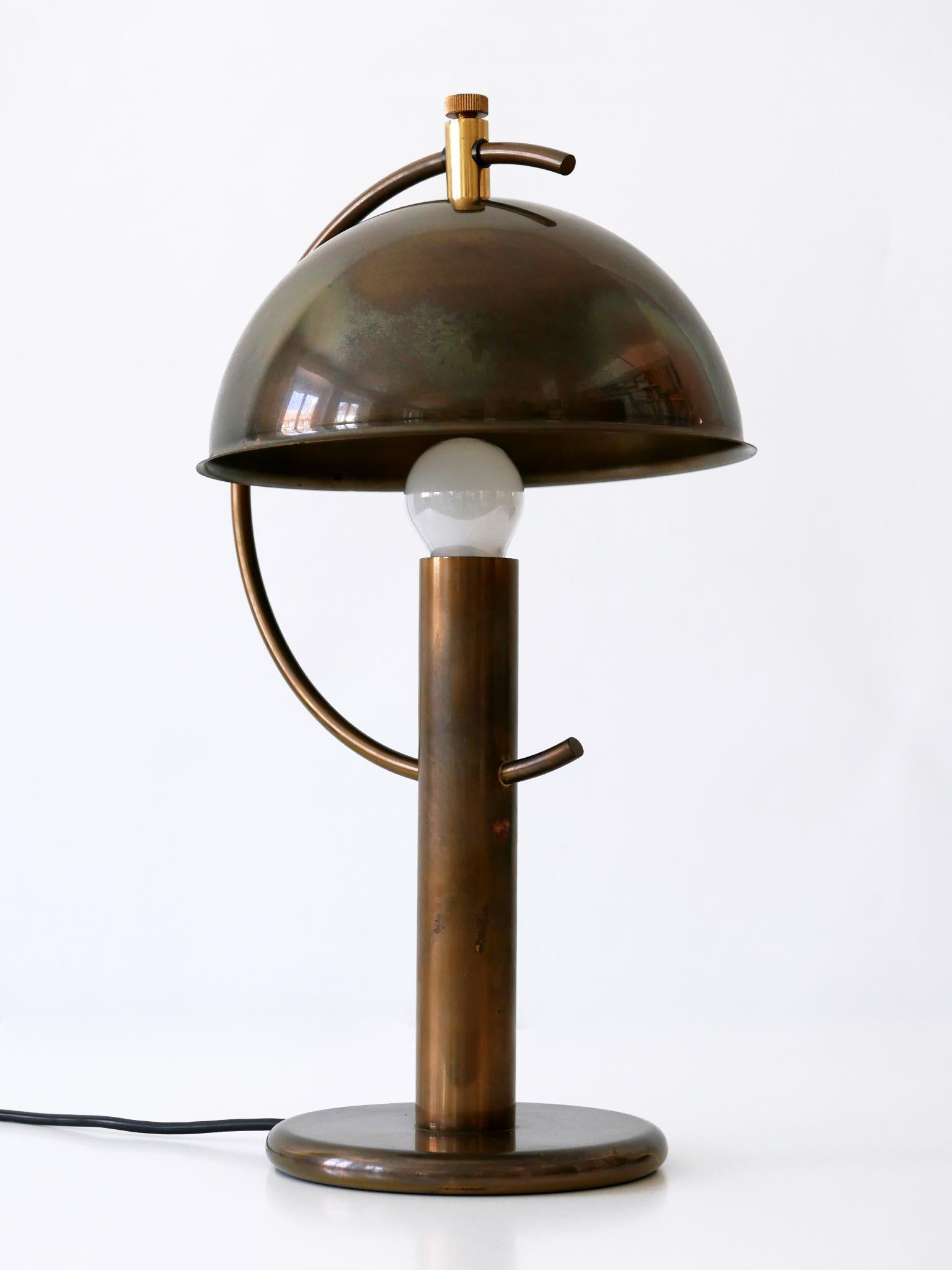 Exceptional Mid-Century Modern Brass Table Lamp by Florian Schulz Germany 1970s 1