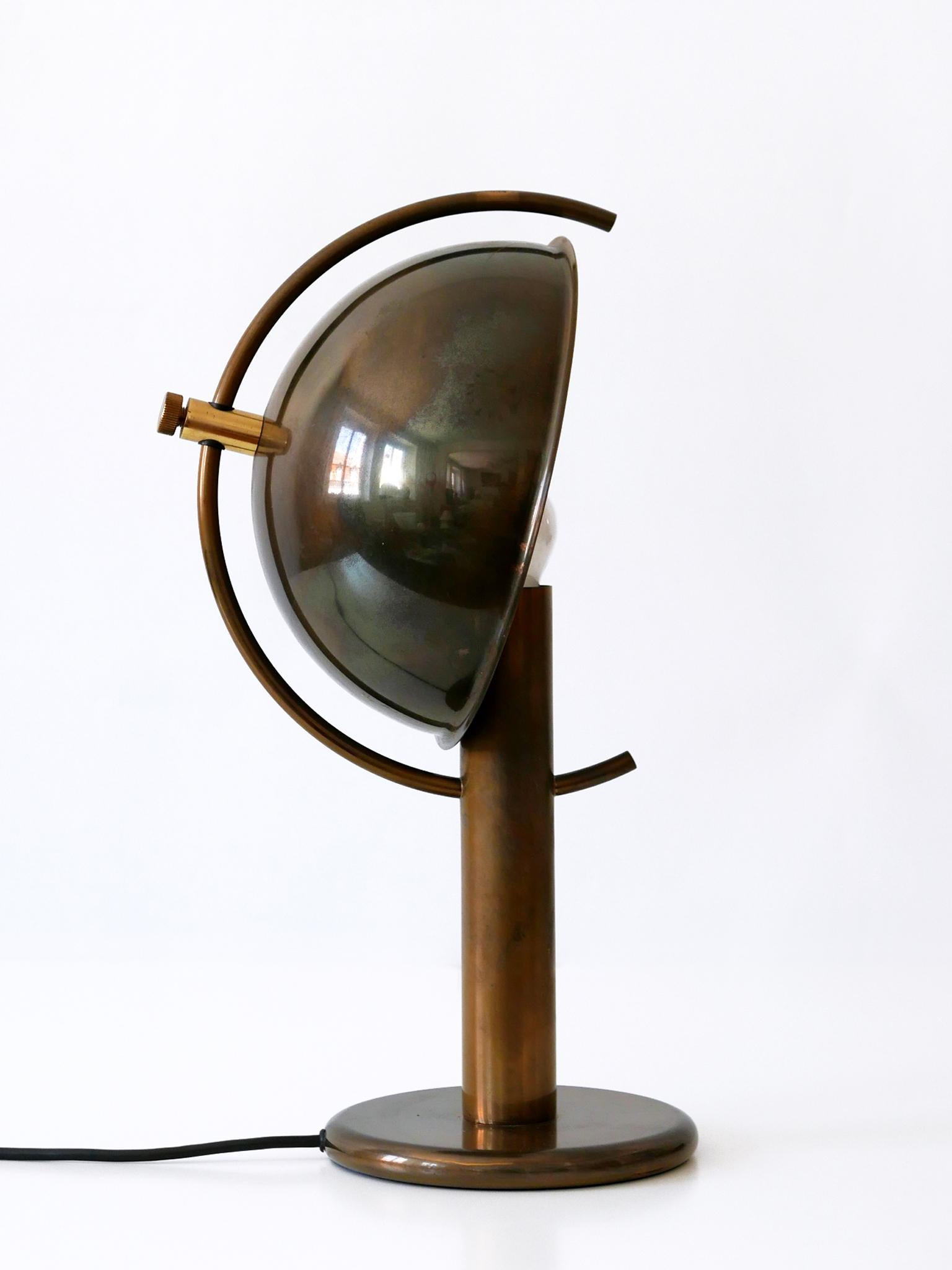 Exceptional Mid-Century Modern Brass Table Lamp by Florian Schulz Germany 1970s 2