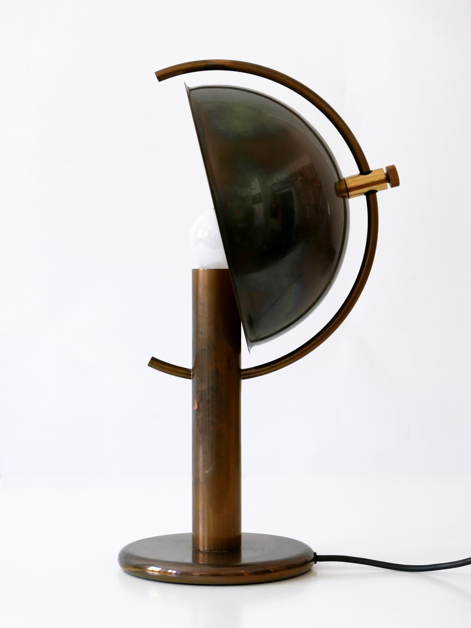 Exceptional Mid-Century Modern Brass Table Lamp by Florian Schulz Germany 1970s 4