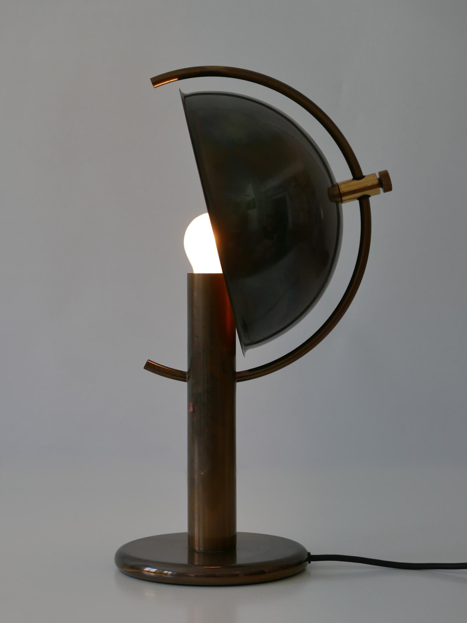 Exceptional Mid-Century Modern Brass Table Lamp by Florian Schulz Germany 1970s 5