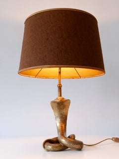 Eccezionale lampada da tavolo Cobra della modernità di metà secolo, attr Maison Jansen Francia anni '70