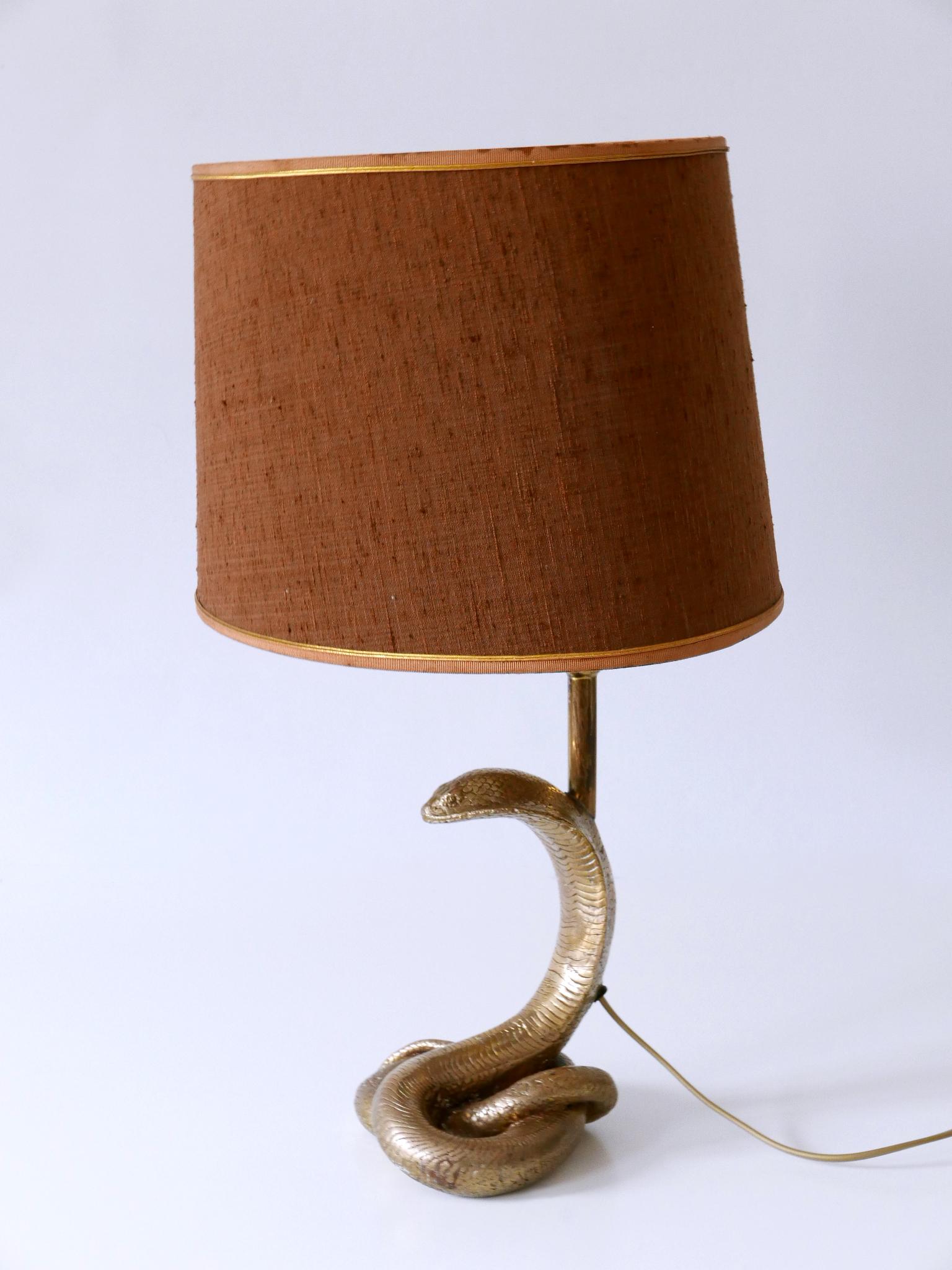Exceptional Mid-Century Modern Cobra Table Lamp by Maison Jansen France 1970s For Sale 1
