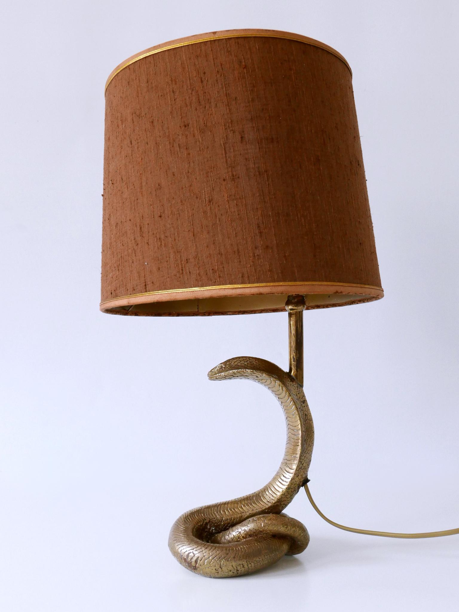 Exceptional Mid-Century Modern Cobra Table Lamp by Maison Jansen France 1970s For Sale 3