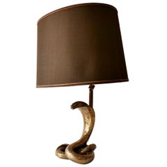 Exceptional Mid-Century Modern Cobra Table Lamp by Maison Jansen, France, 1970s