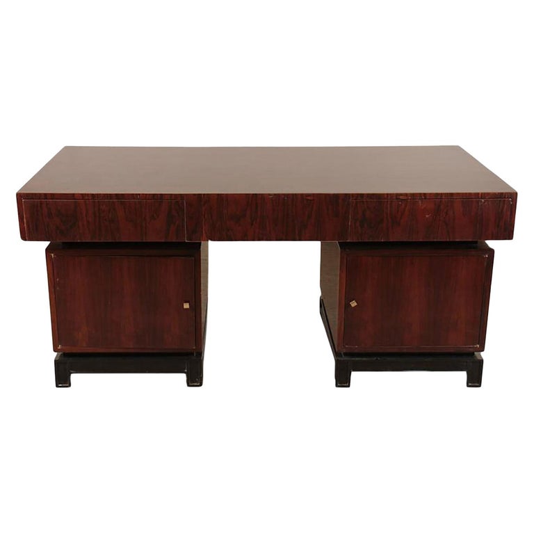 Exceptional Mid-Century Modern Desk in Macassar Ebony, French, 1960 For Sale