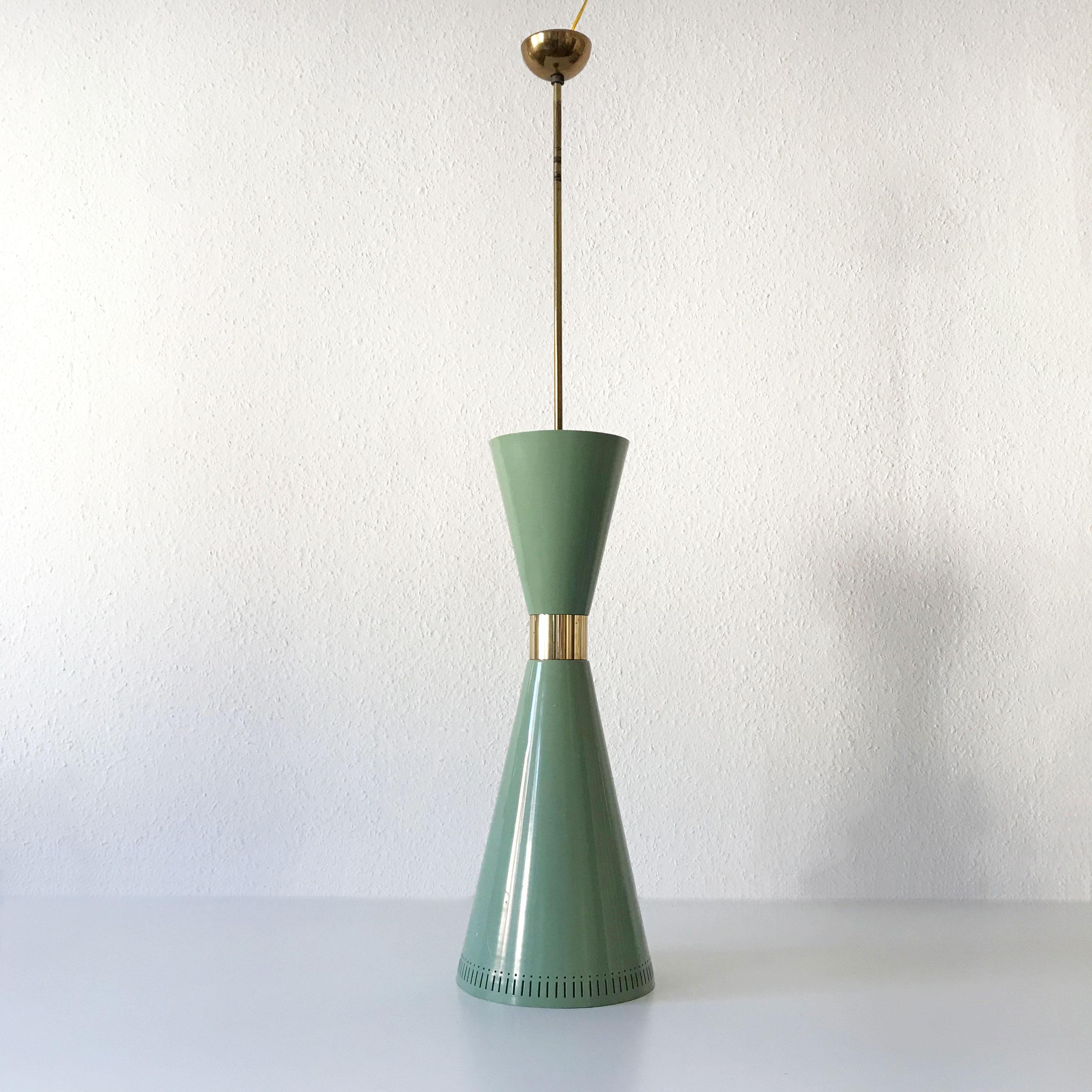 Exceptional Mid-Century Modern Large Diabolo Pendant Lamp by BAG Turgi, 1950s 8