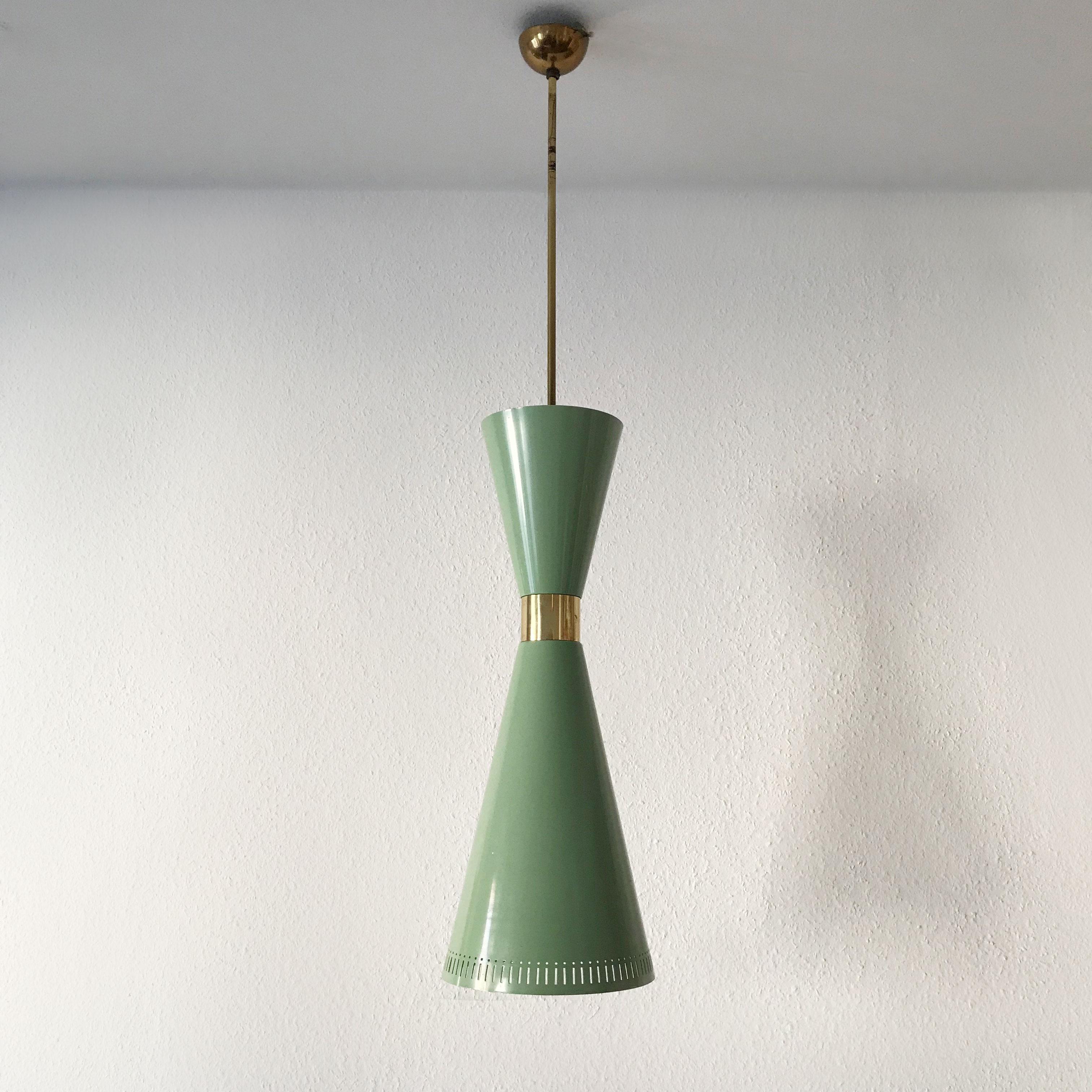 Swiss Exceptional Mid-Century Modern Large Diabolo Pendant Lamp by BAG Turgi, 1950s