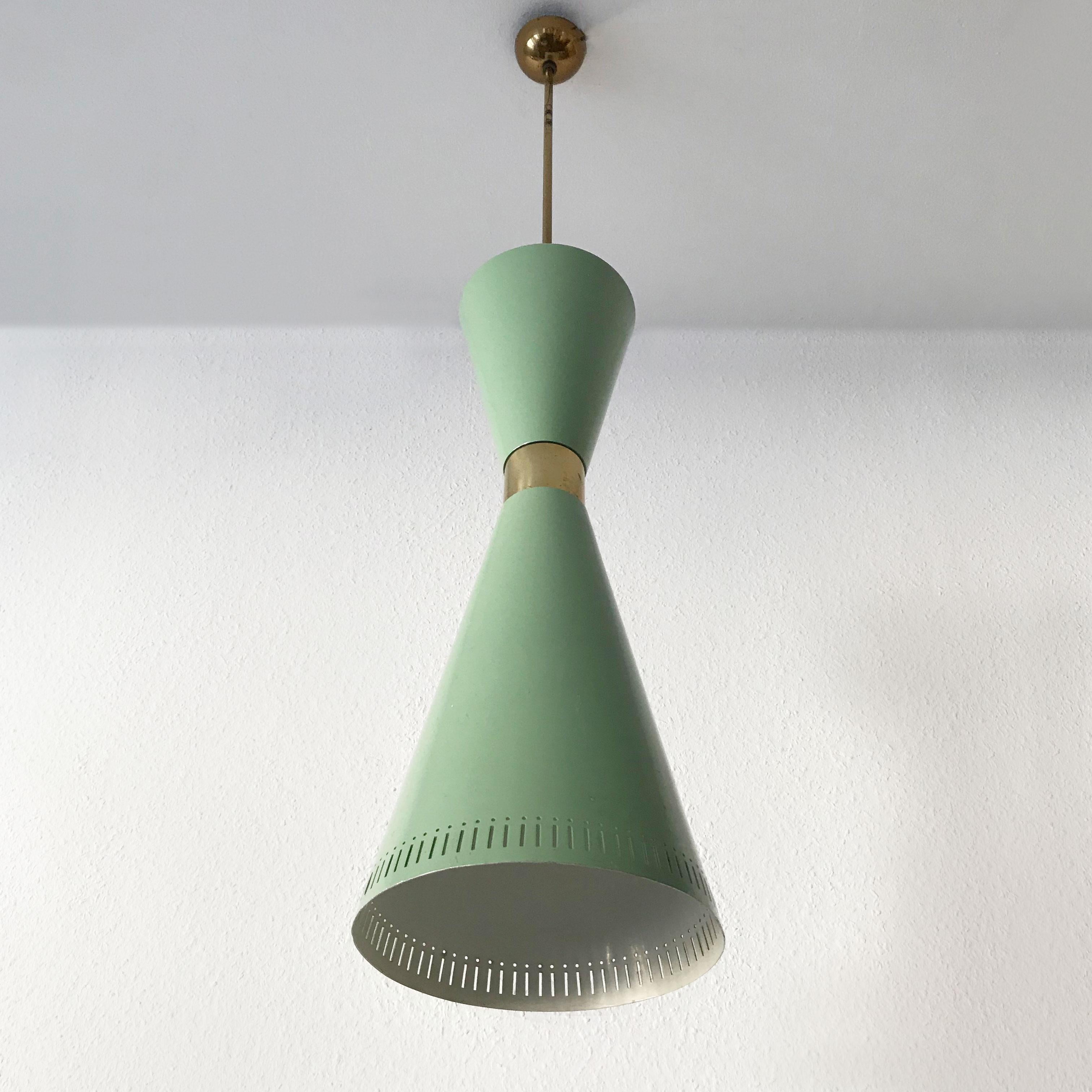 Exceptional Mid-Century Modern Large Diabolo Pendant Lamp by BAG Turgi, 1950s In Good Condition In Munich, DE