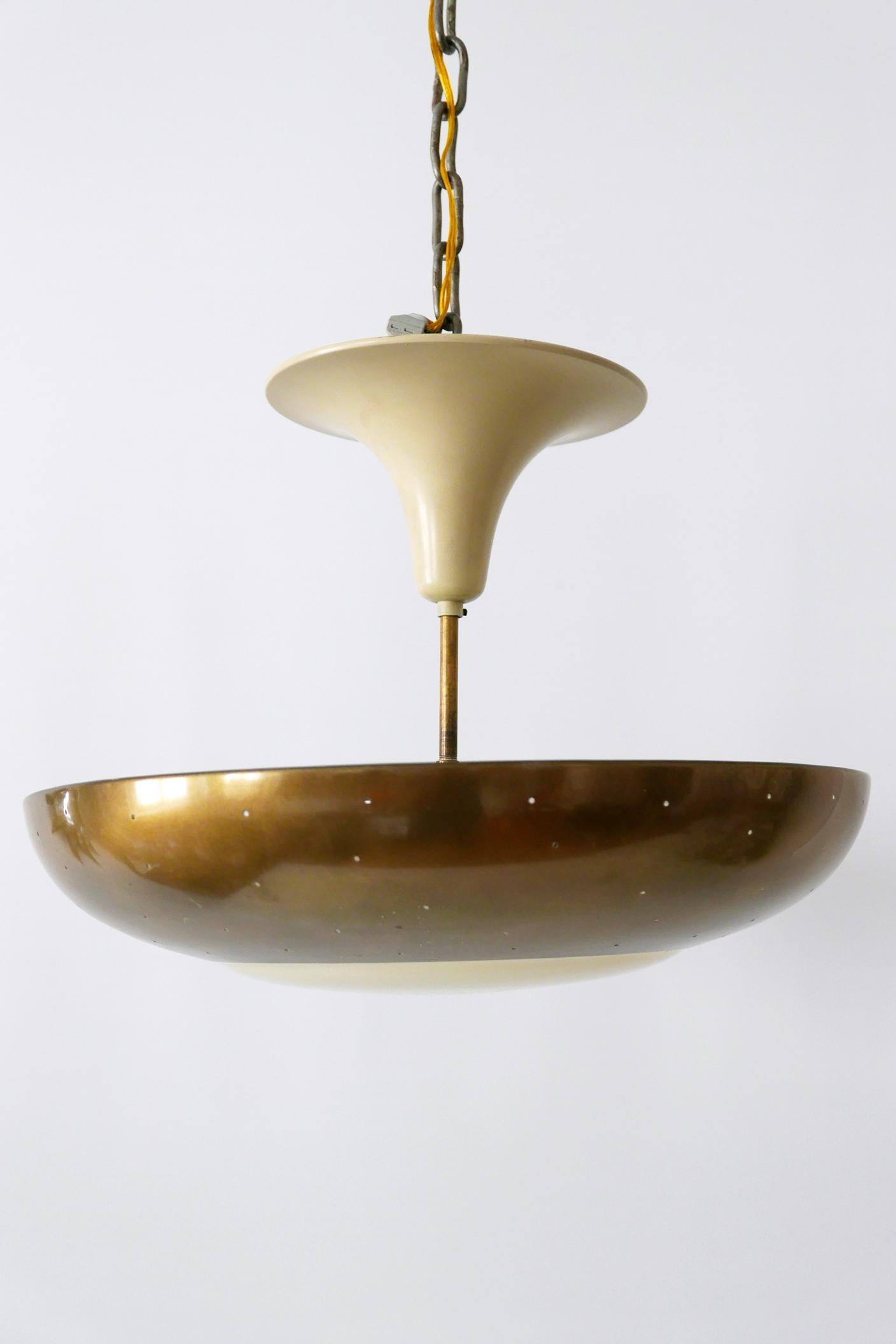 Lacquered Exceptional Mid-Century Modern Pendant Lamp by Bünte & Remmler, 1950s, Germany