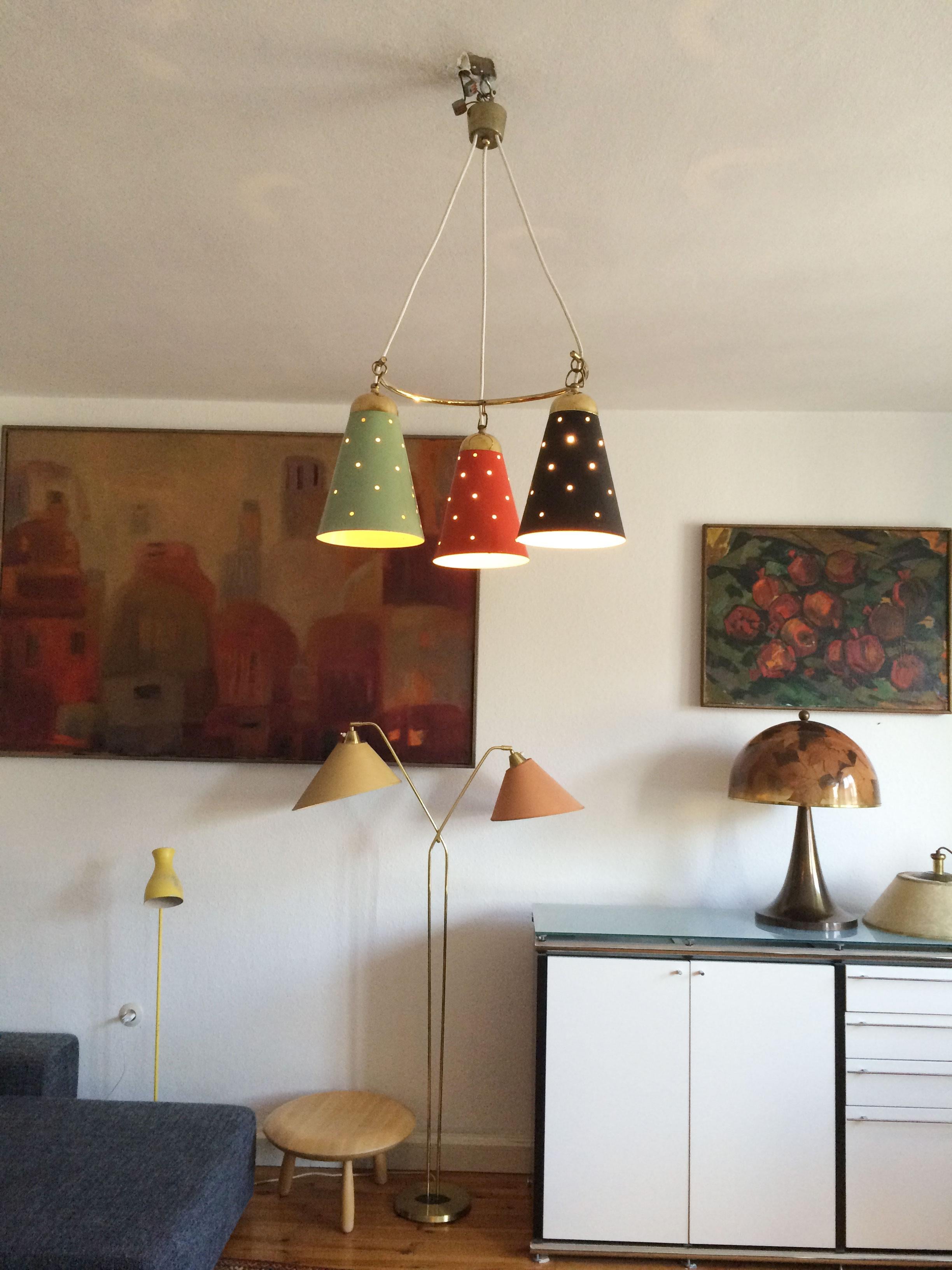 Exceptional Mid-Century Modern Pendant Lamp or Chandelier, 1950s, Germany 4